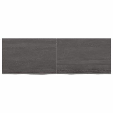 furnicato Tischplatte Dunkelbraun 120x40x(2-4)cm Massivholz Eiche