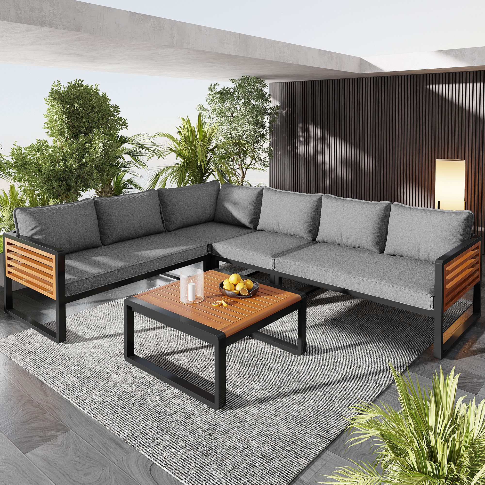 Merax Gartenlounge-Set, (Outdoor Balkonmöbel GartengarniturGartenlounge, 5- günstig online kaufen