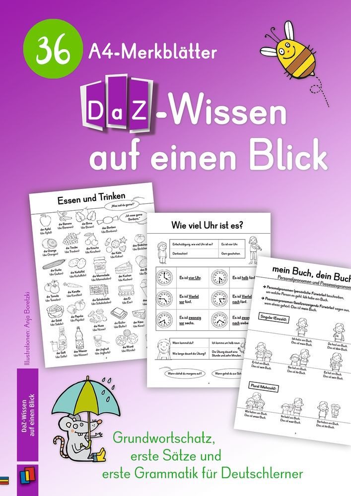 Schulbuch 36 A4-Merkblätter DaZ-Wissen auf einen Blick Grundwortschatz, erste Sä Redaktionsteam Verlag an der Ruhr