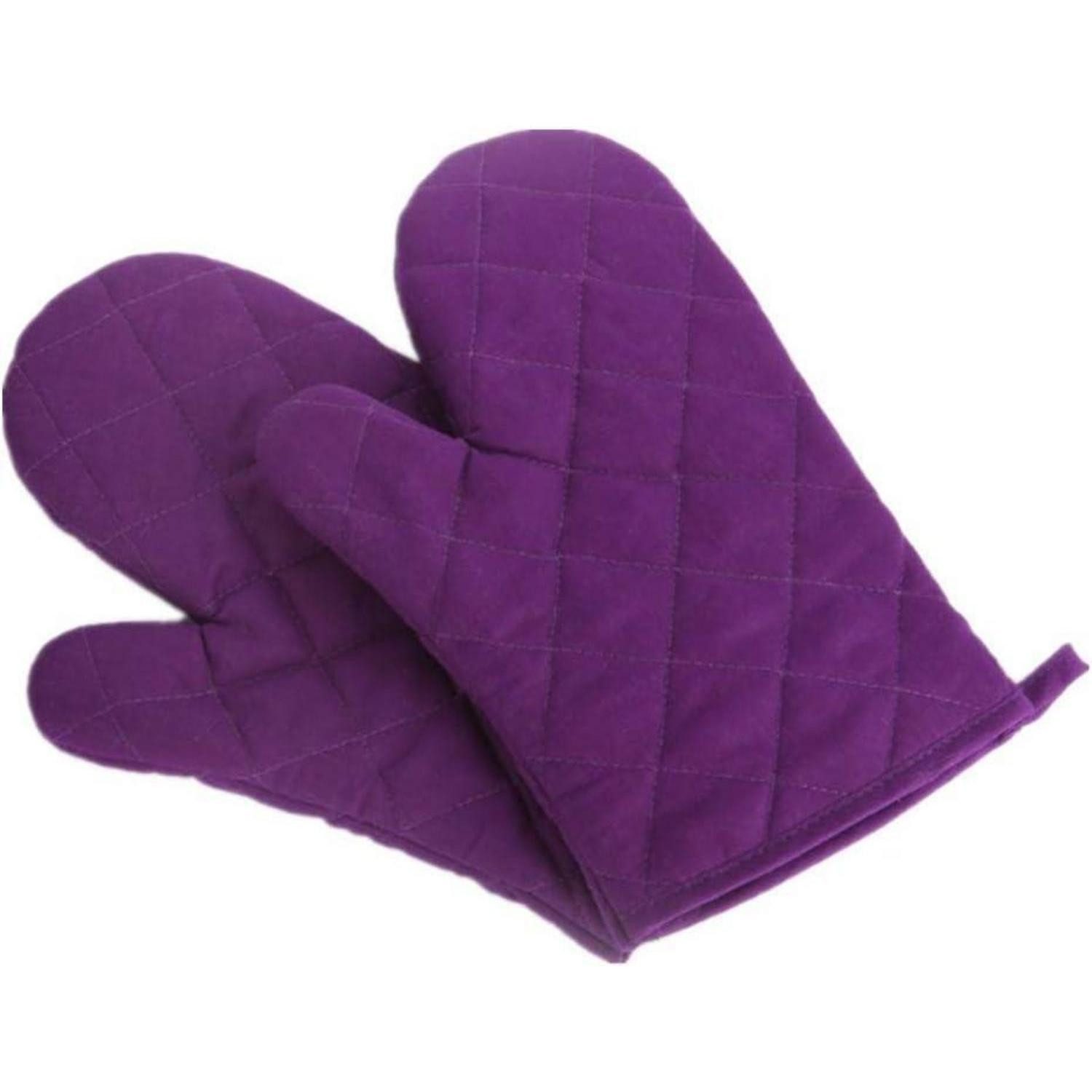 LuxusKollektion Topfhandschuhe Ofenhandschuhe Hitzebeständig Verdickte Topfhandschuhe Paar Lila