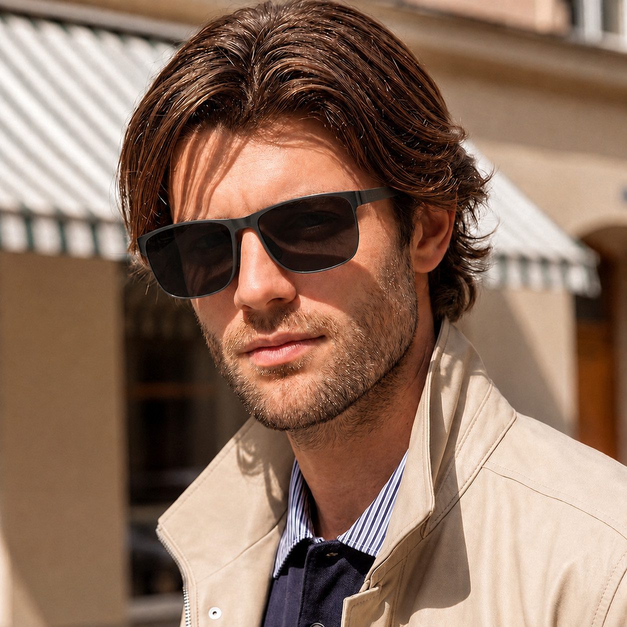 ibettertec Sonnenbrille Herren polarisierte Sonnenbrille Metallgestell UV400 Kat.3 Sportbrille (Herren Polarisierte Sonnenbrille Metallgestell UV400 Kategorie 3 Sportbrille für Autofahren Angeln Wandern)
