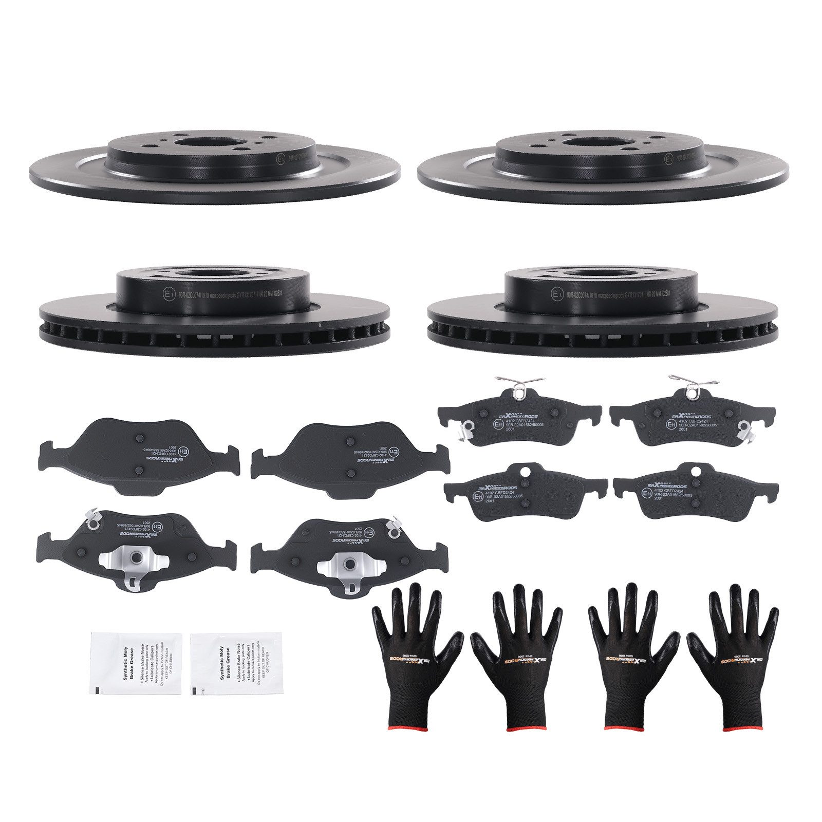maXpeedingrods Bremsbelag, Bremsscheiben Bremsbeläge Set For Toyota Yaris KSP9 NCP9 NSP9 SCP9