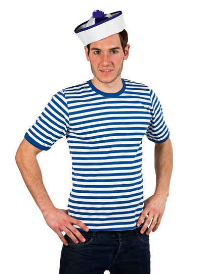 Rubie´s T-Shirt Ringelshirt halbarm blau-weiß Gestreiftes T-Shirt aus reiner Baumwolle