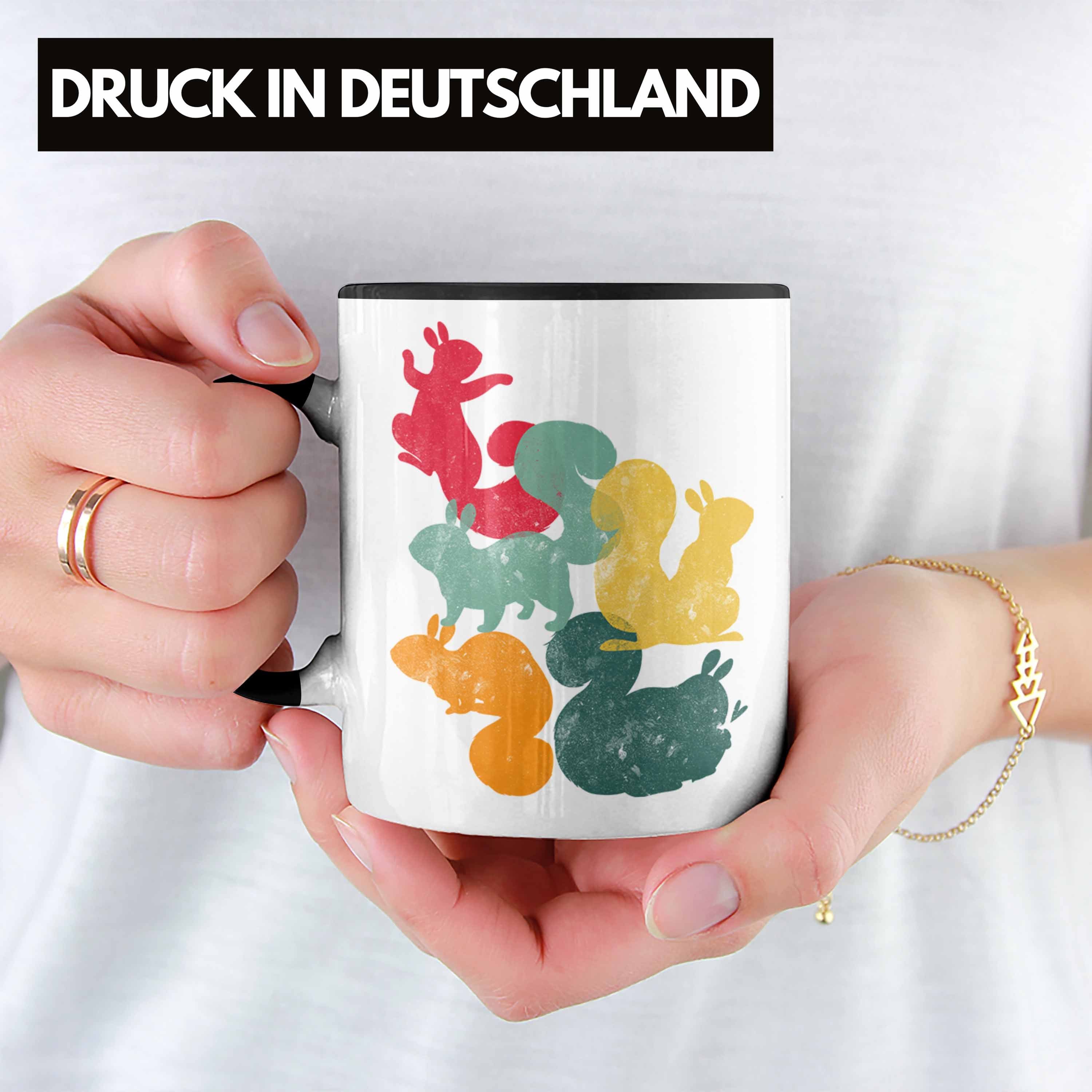 Liebhaber Lustige Tasse für Schwarz Tasse Eichhörnchen Eichhörnchen Geschenkidee Grafik Retro Trendation Geschenk - Trendation Tasse