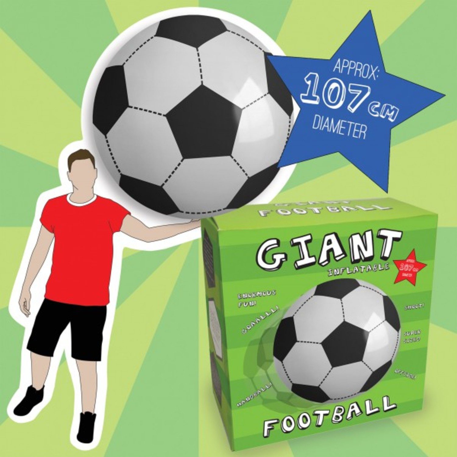 Oliphant Wasserball Riesiger aufblasbarer XXL Fußball - 107 cm