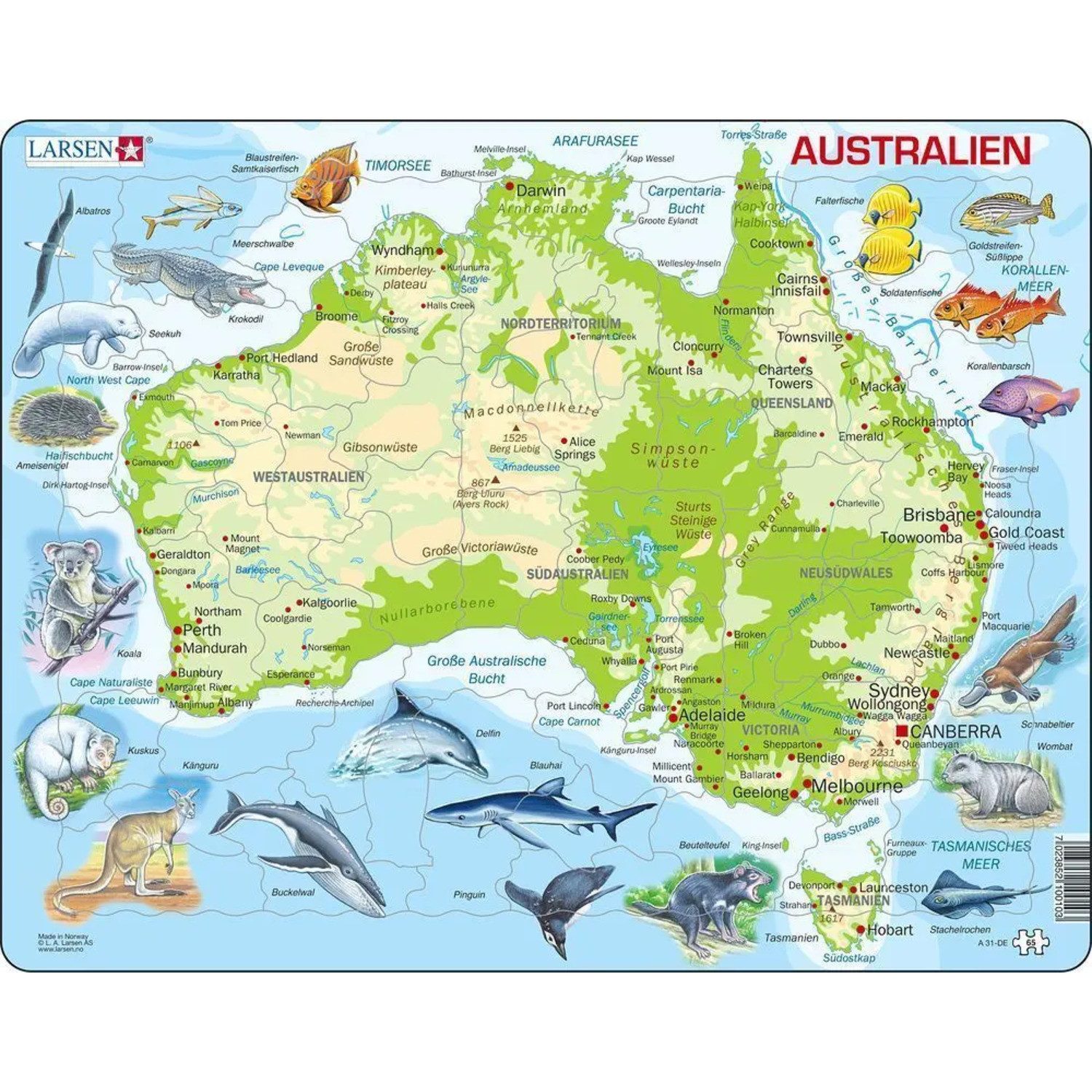 Media Verlag Puzzle Puzzle - Australien (physisch), 99 Puzzleteile günstig online kaufen