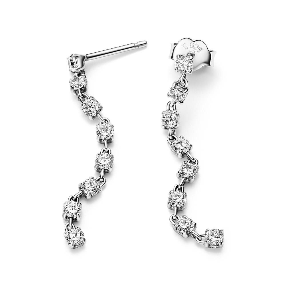 Pandora Paar Ohrstecker Hängende Ohrstecker für Damen von PANDORA, 925er Silber, Zirkonia