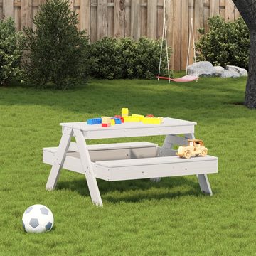 vidaXL Gartentisch Picknicktisch für Kinder Weiß 88x97x52 cm Massivholz Kiefer (1-St)