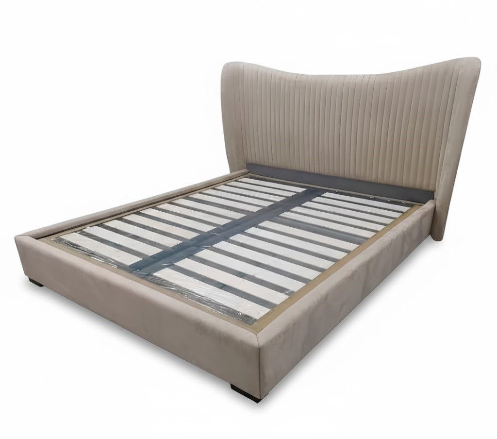 Xlmoebel Bett Designer-Doppelbett in Beige robustes Bettgestell Sofort (Bett), Hergestellt in Europa