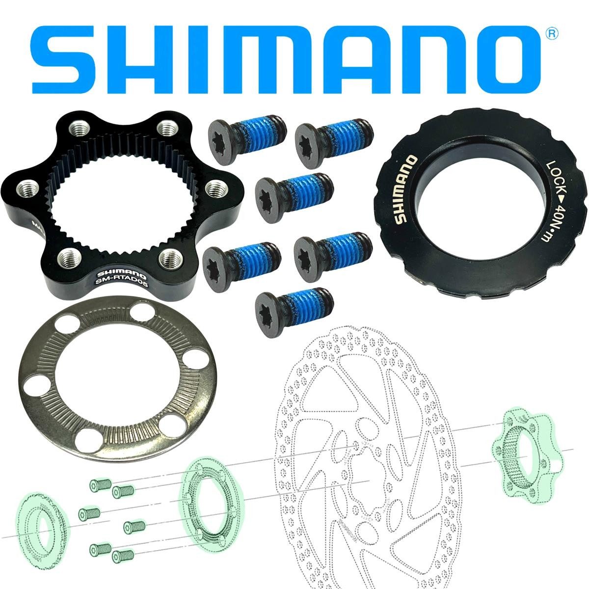 Shimano Scheibenbremse Shimano Fahrrad Bremsscheiben Adapter 6-Loch auf Centerlock SM-RTAD05