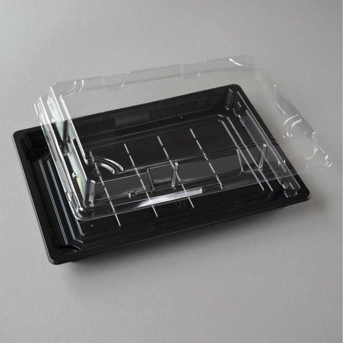 mit OP Sushi Schalen Verpackung Einwegschale Boden, 3.0 mit Sushi (263×190×30 300 Sushi mm), wellenförmigen Box Stück Deckel Tray