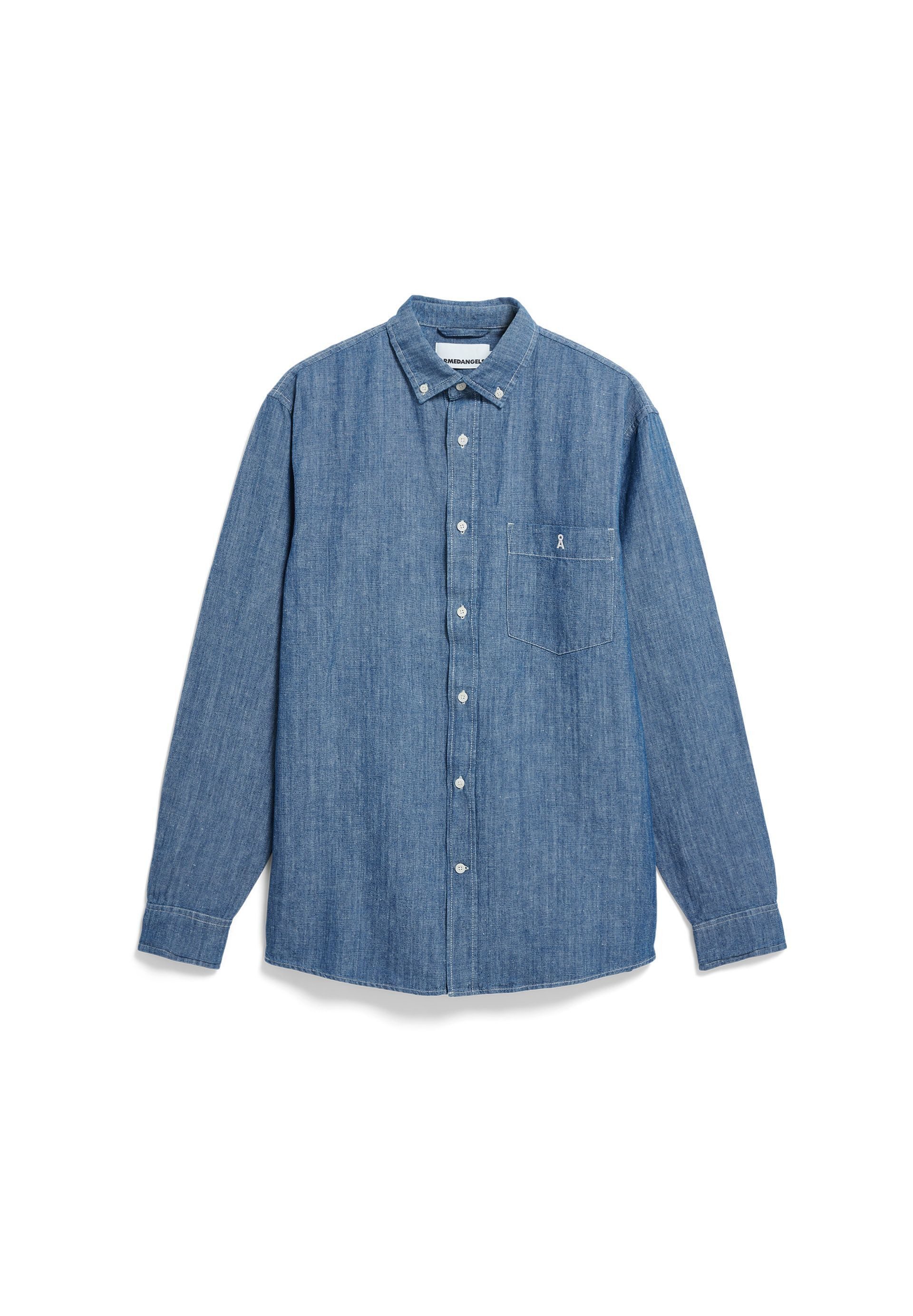 Armedangels Langarmhemd CHAMBRE LINO Hemd aus Bio-Baumwoll Mix (1-tlg., Relaxed Fit) Relaxed Fit