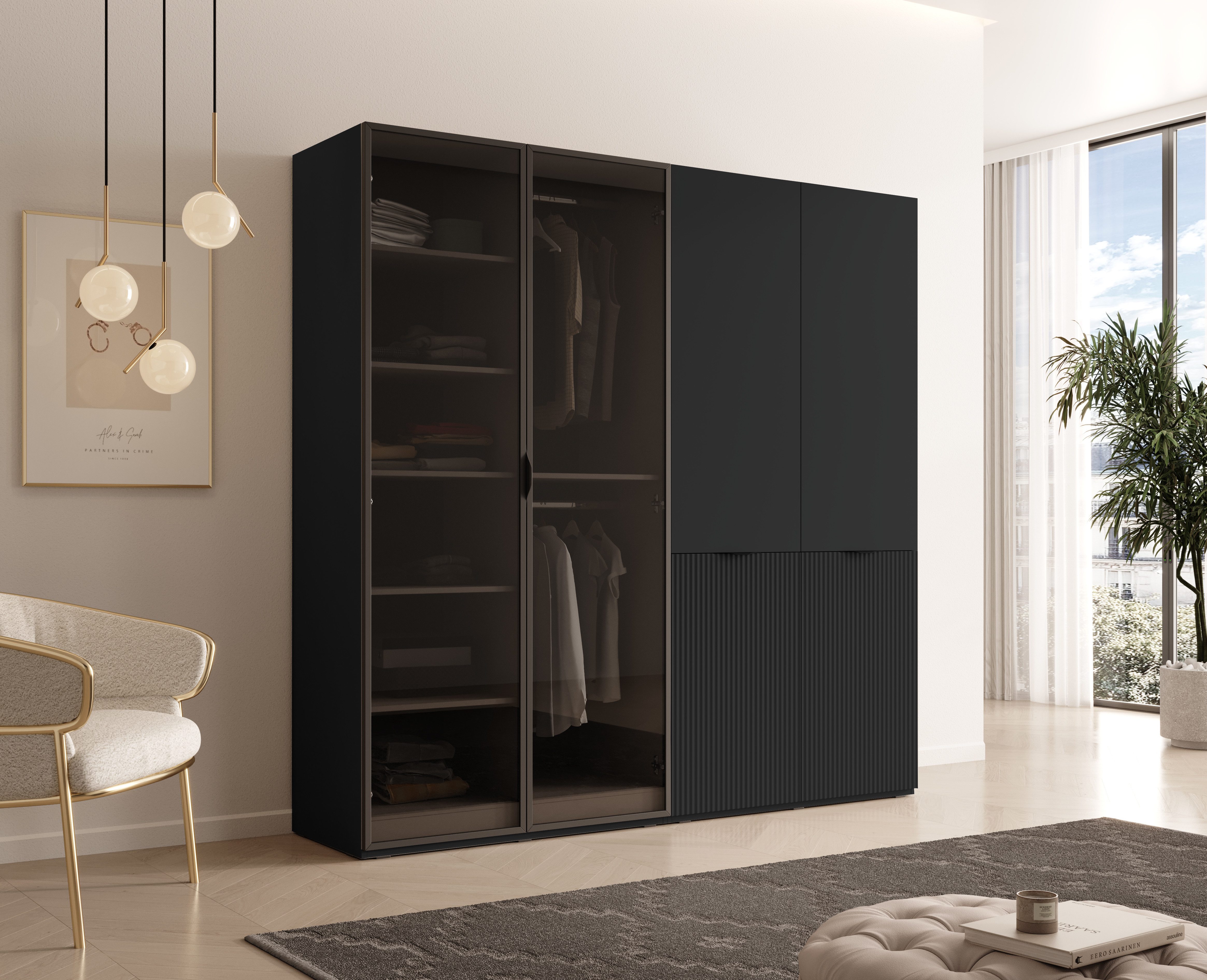 MOEBLO Drehtürenschrank MINEWRA ANTISOL 200 (Moderner Drehtürenschrank mit günstig online kaufen