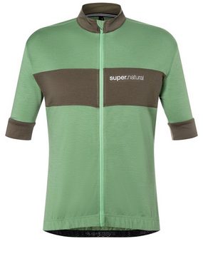 SUPER.NATURAL Radtrikot Merino Fahrradtrikot M GRAVIER CAMISA Merino-Materialmix mit reflektierenden Logos