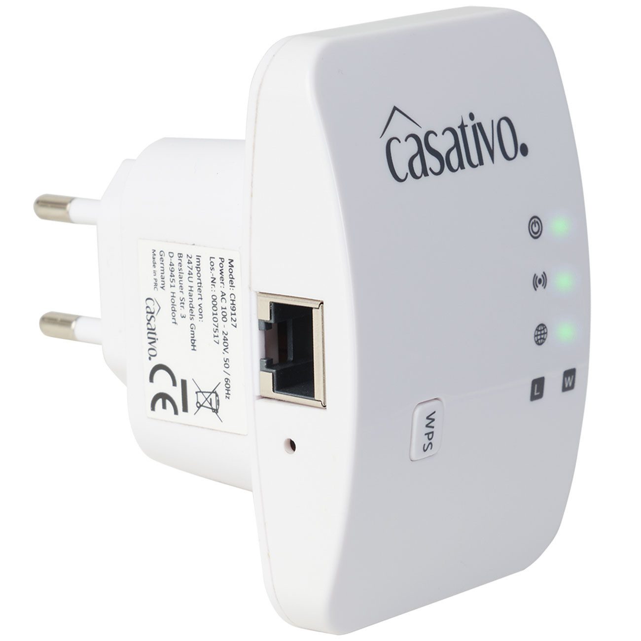 Casativo 300 Mbit/s mit WPS-Funktion-WiFi-Verstärker WLAN-Repeater, 2,4 GHz – Einfache Einrichtung