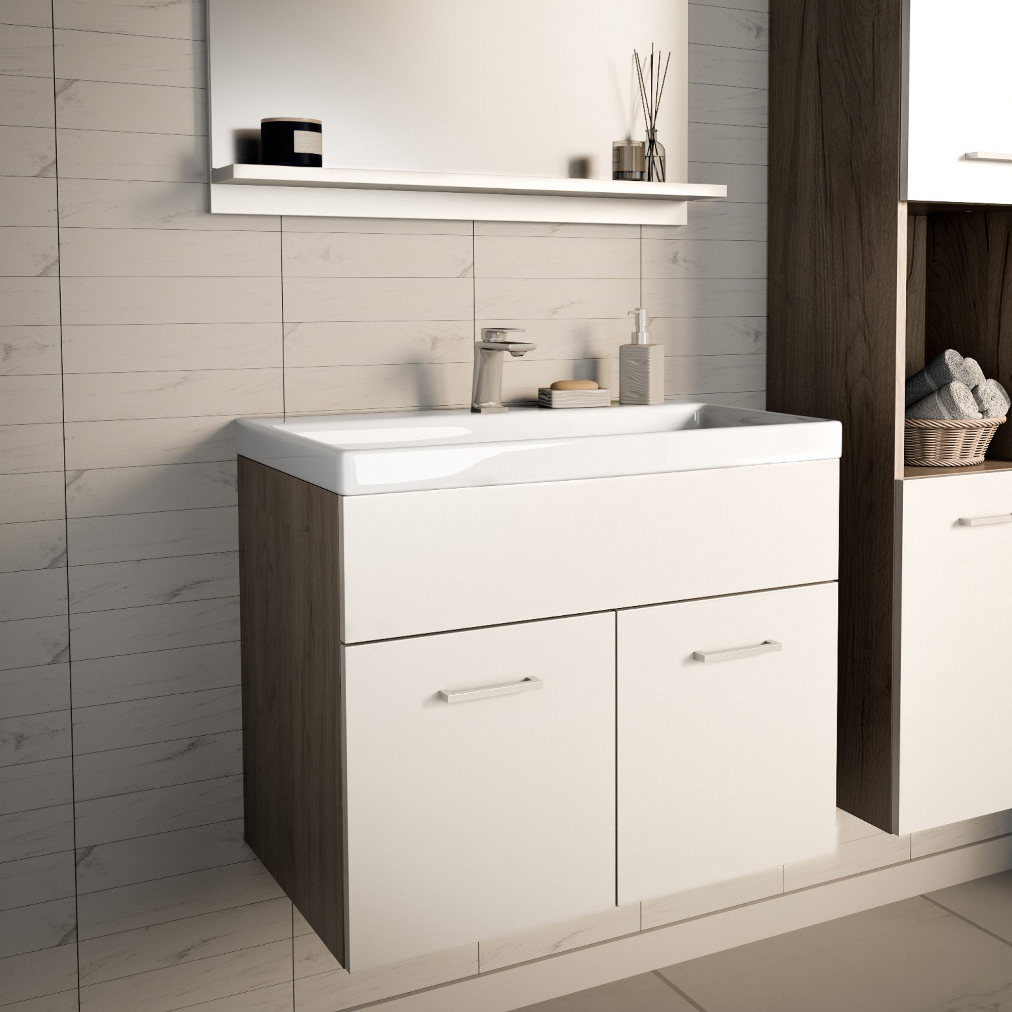 en.casa Waschtisch, mit Waschbecken »Krildihana« 61x40x50cm günstig online kaufen