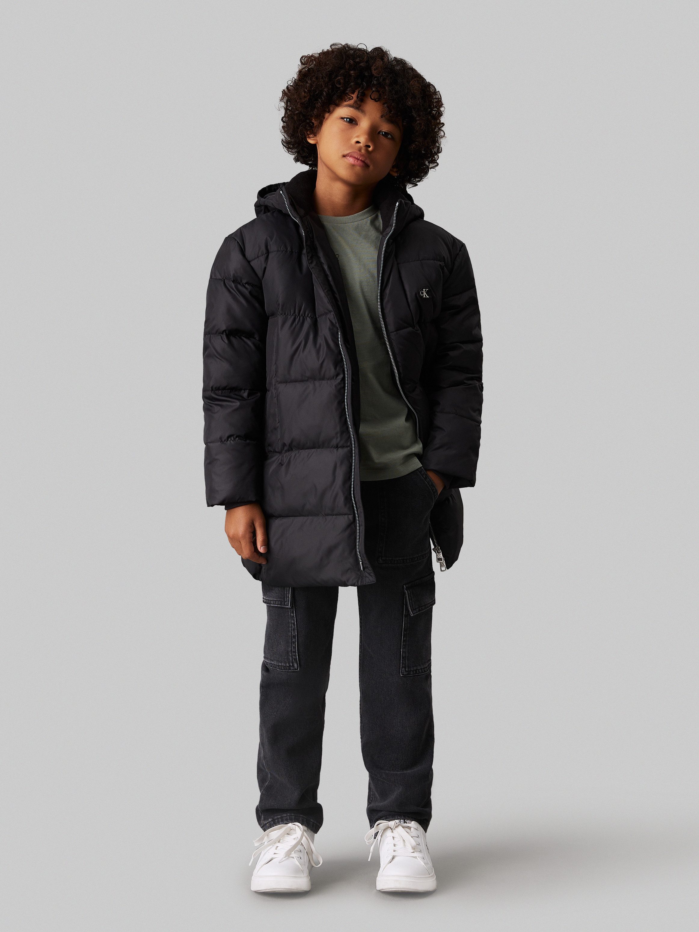 Calvin Klein Jeans Parka Essential Parka Puffer für Kinder bis 16 Jahre und mit Logopatch