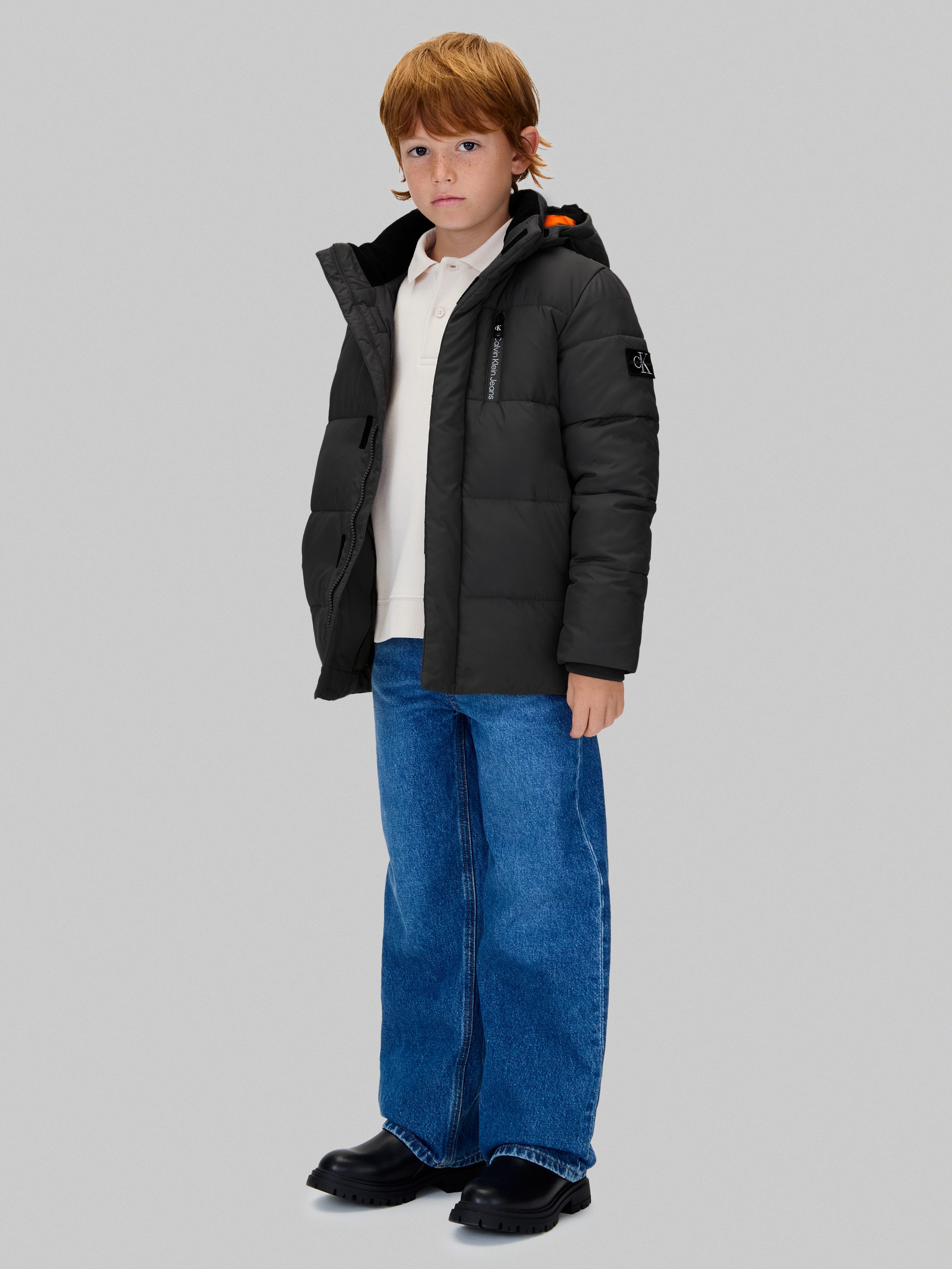 Calvin Klein Jeans Winterjacke ESSENTIAL PUFFER JACKET für Kinder bis 16 Jahre, mit abnehmbarer Kapuze