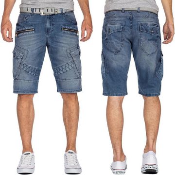 Cipo & Baxx Jeansshorts Kurze Hose BA-CK178 mit Zippern und Seitentaschen