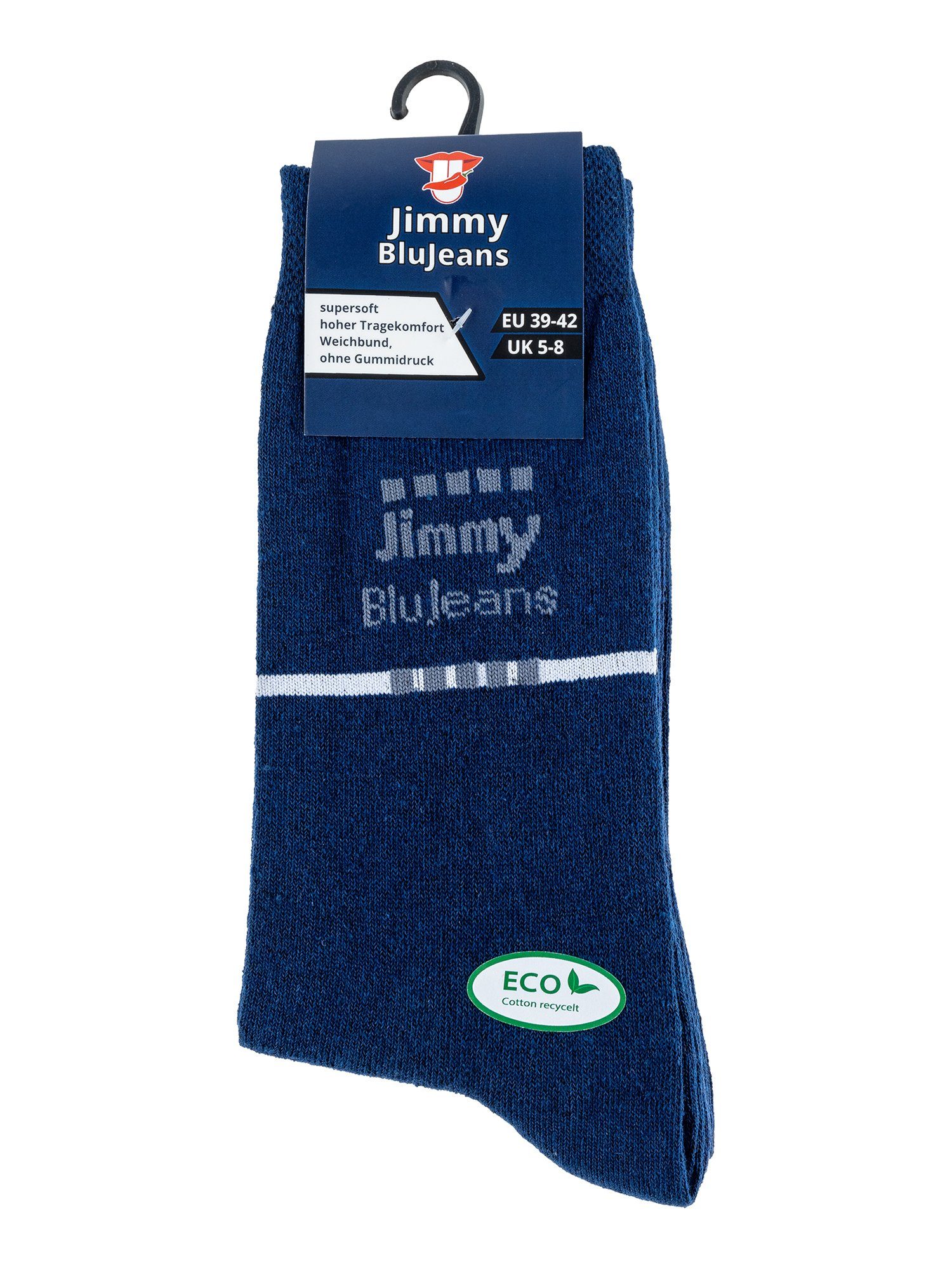(12-Paar) Freizeitsocken BluJeans Lifestyle Jimmy Chili