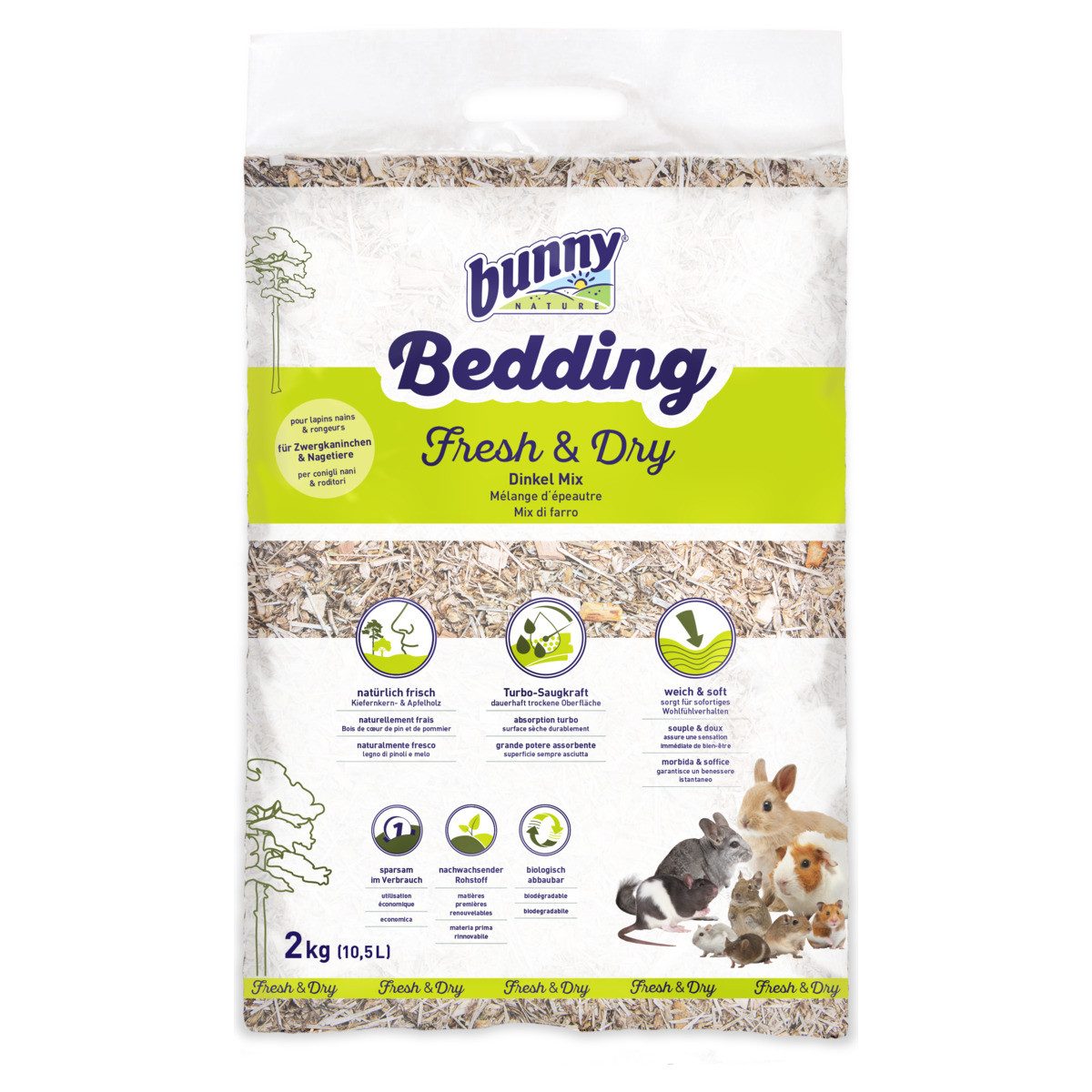 Bunny Nature Kleintierstreu Bedding Fresh & Dry 2 kg (10,5 l)