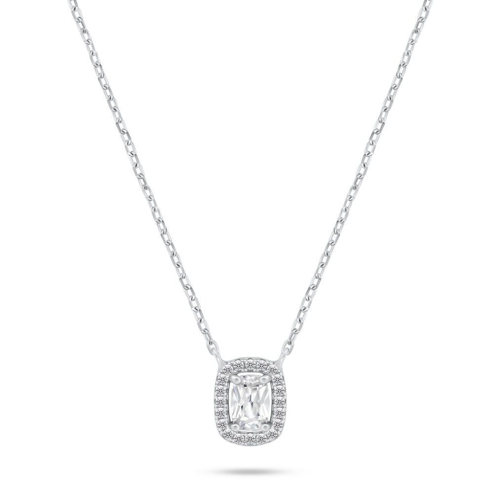 Brilio Silver Kette mit Einhänger Schöne silberne Halskette mit Zirkonen NCL127W