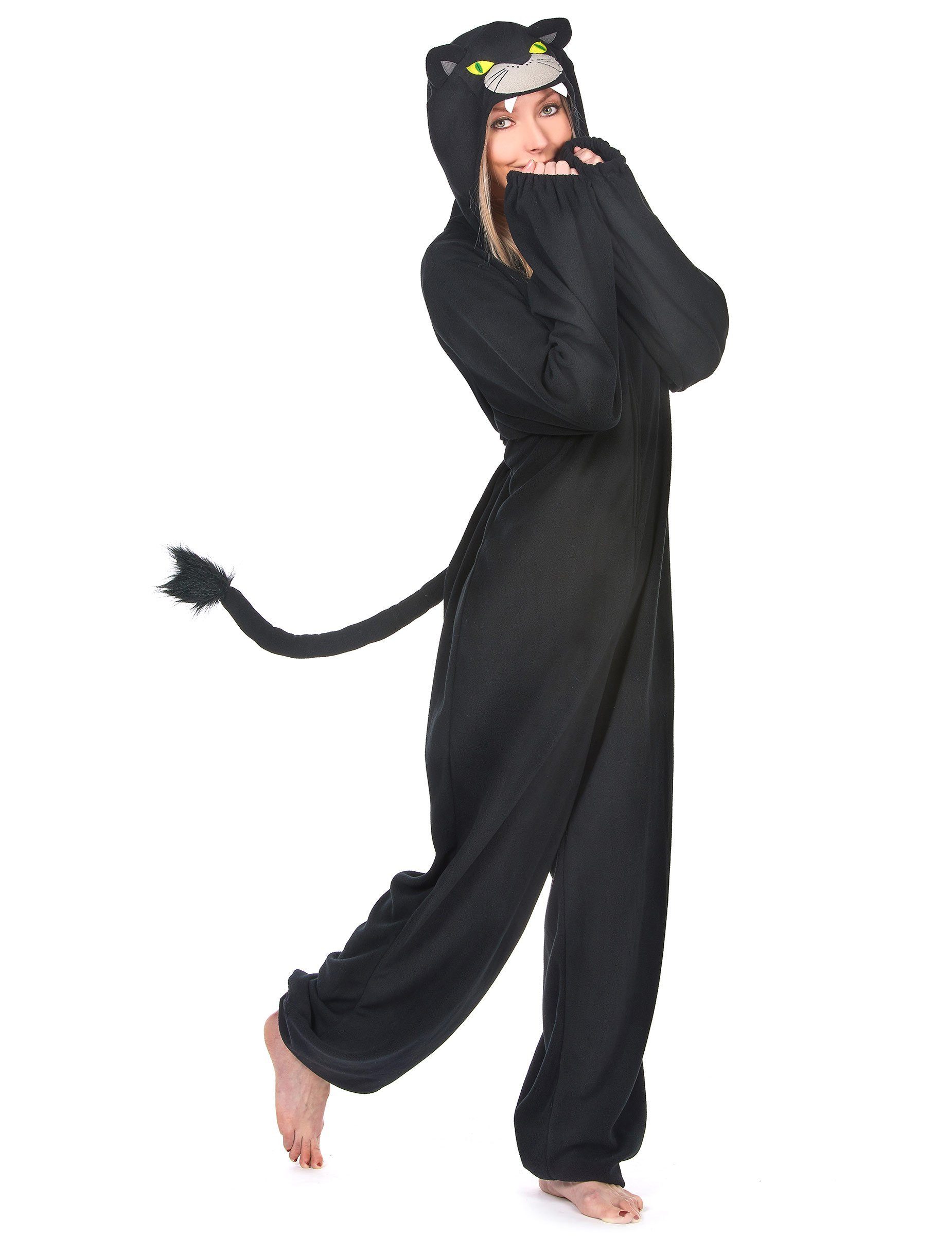 JADEO Kostüm Panther-Kostüm für Damen Tierkostüm schwarz-grau