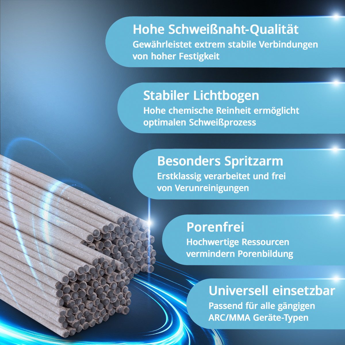 STAHLWERK Stabelektroden 2 x Stabelektroden AWS E6013RR dick rutilumhüllt 2 mm x 300 mm 2 kg, (Packung), zähflüssiges Schmelzbad und gute Beherrschbarkeit