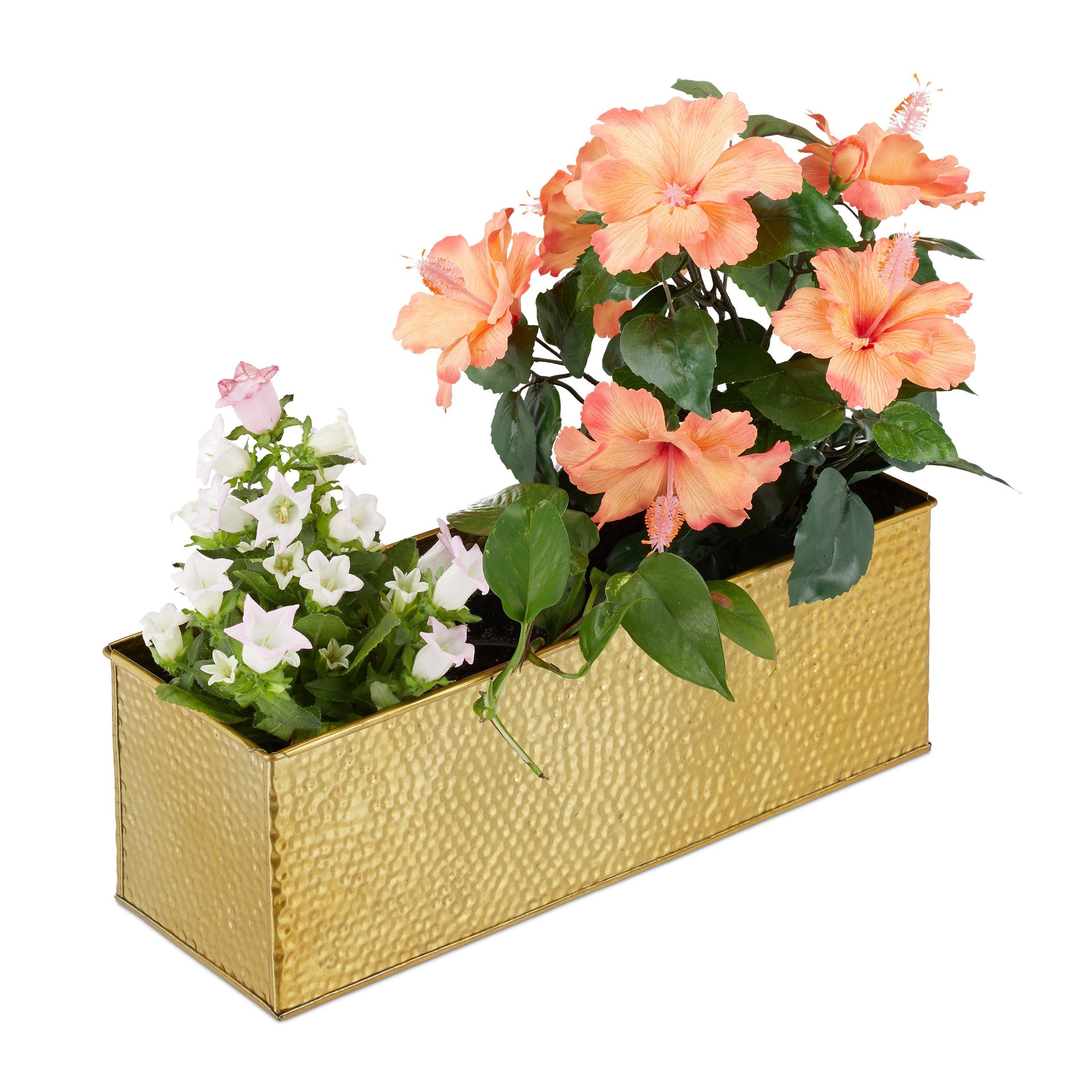 relaxdays Blumenkasten für inne, gelb