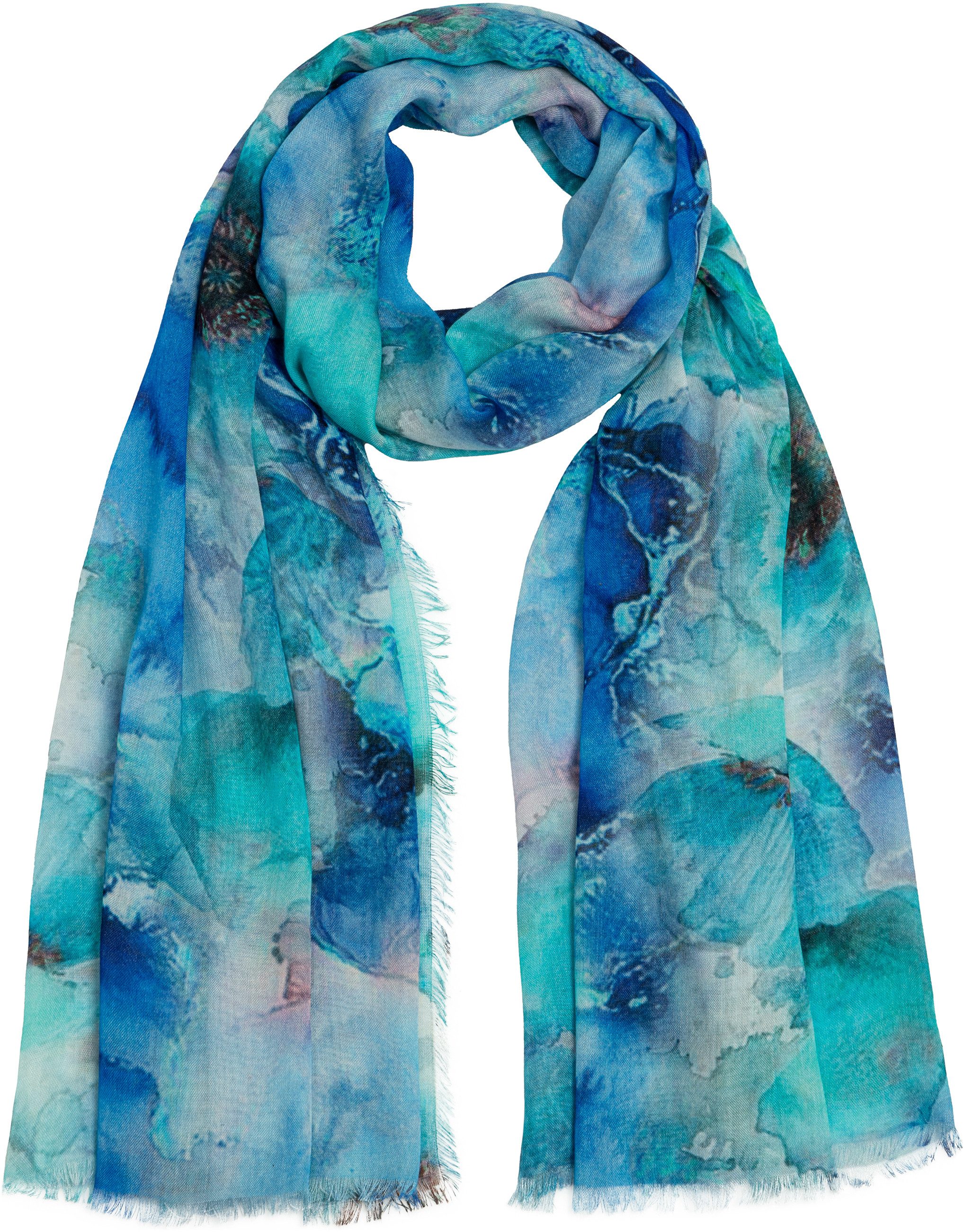 Caspar Modeschal SC532 Damen Sommer Schal aus weichem Modal floralem Muster günstig online kaufen