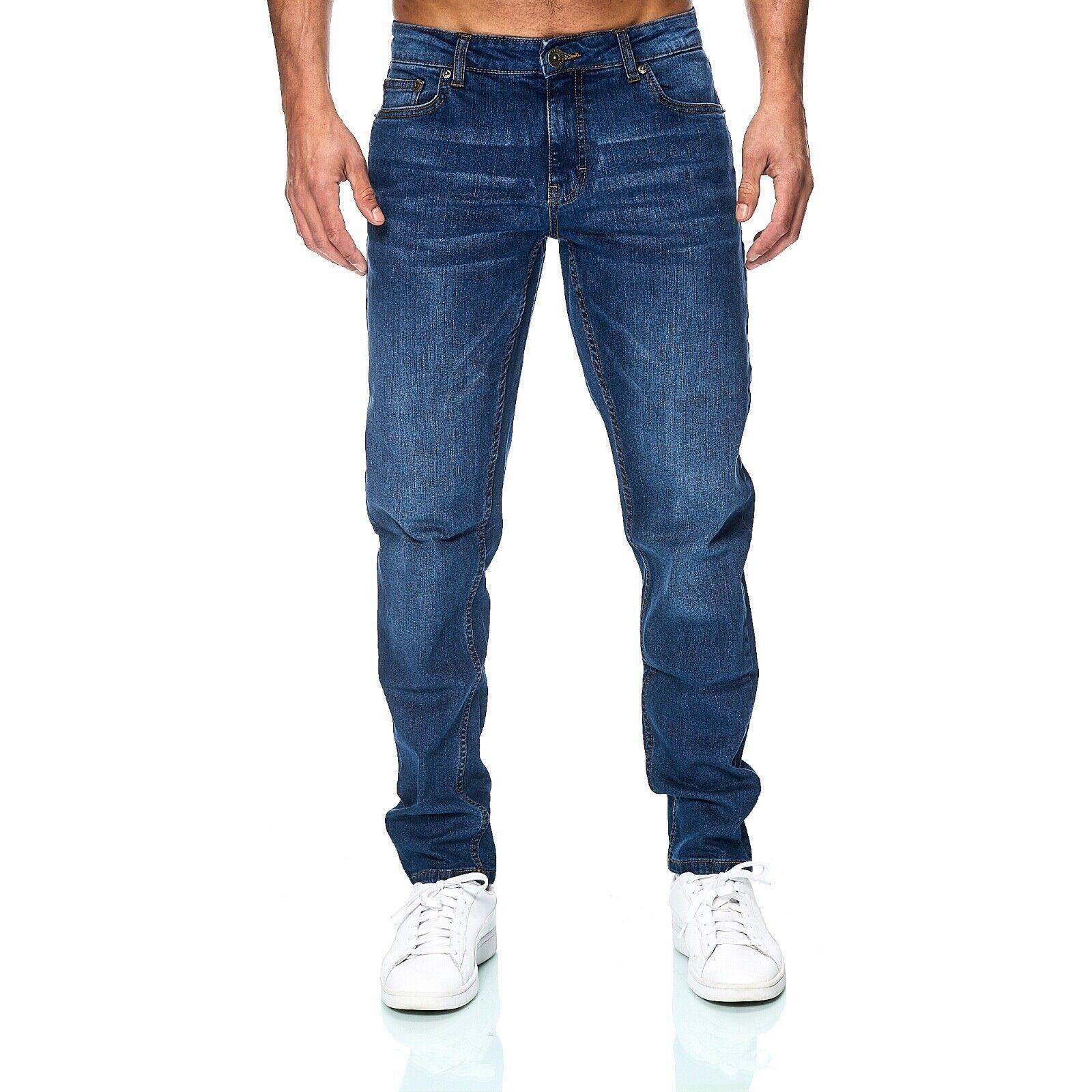 iKENNAS 5-Pocket-Jeans Herren Jeans Hose Regular Slim Denim