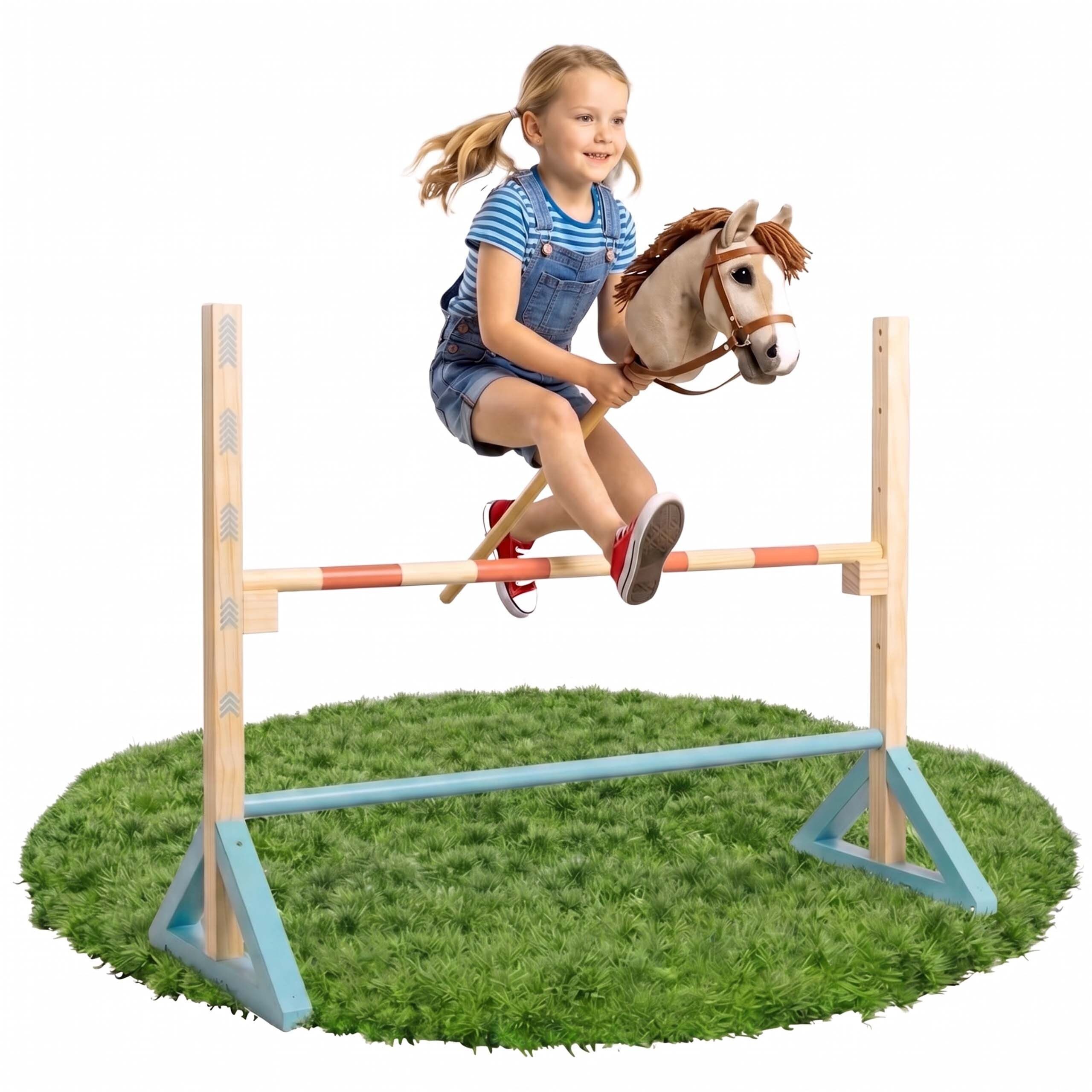 relaxdays Agility-Hürde Hobby Horse Hindernis Holz, Holz