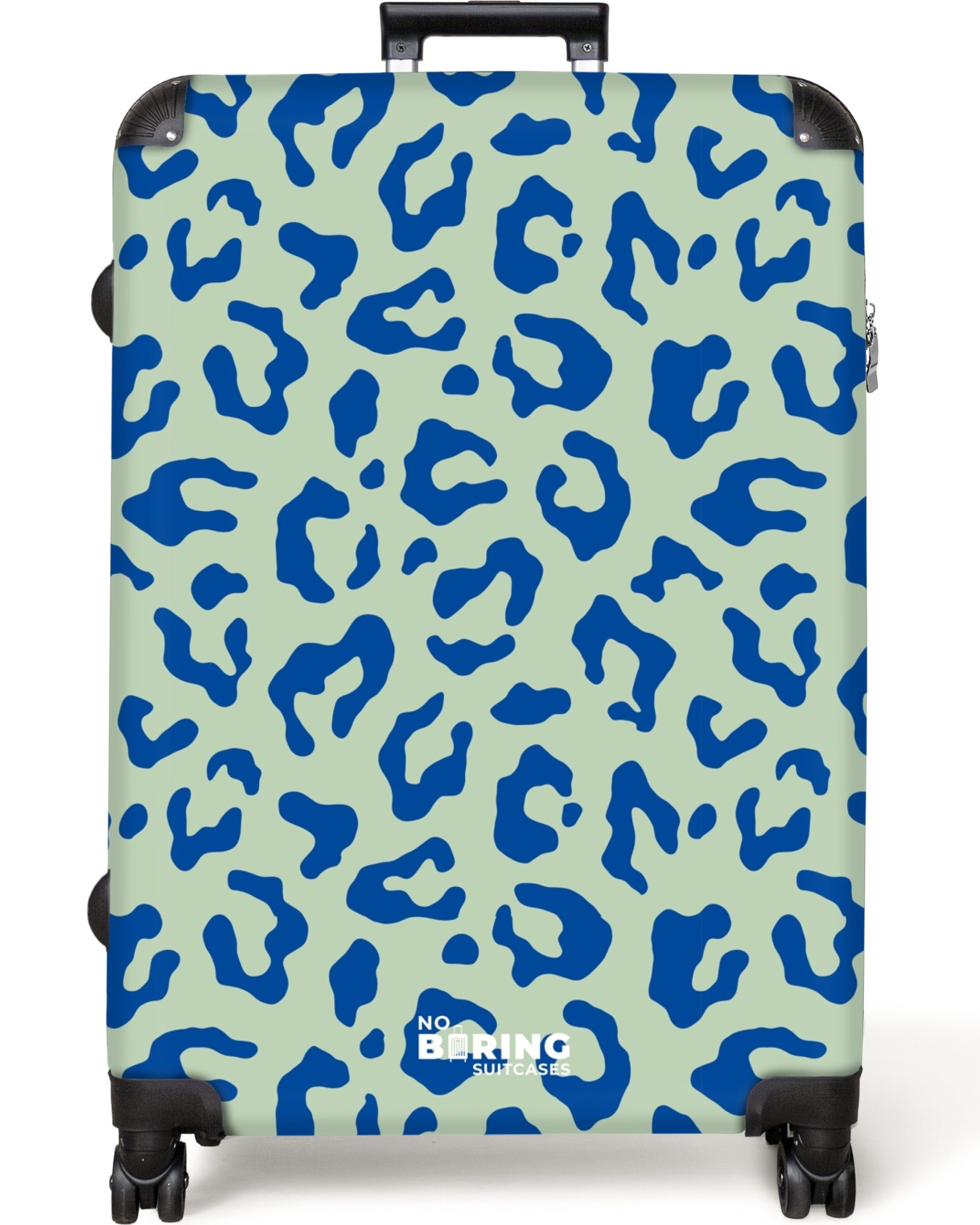NoBoringSuitcases.com© Hartschalen-Trolley Blauer und grüner Pantherdruck günstig online kaufen