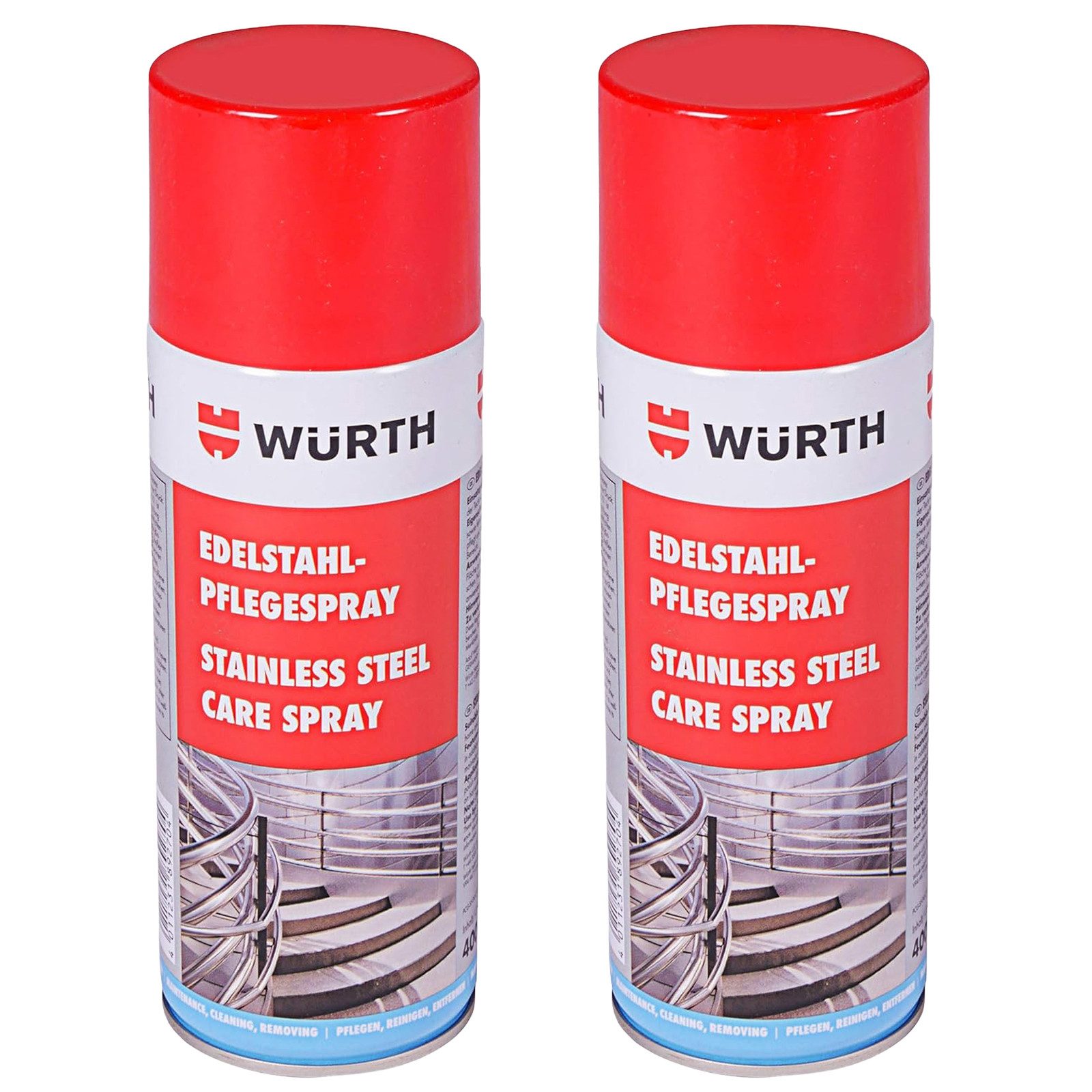 Würth 2 x Würth Edelstahl-Pflegespray 0893121 Edelstahlreiniger (Sparpreis biologisch abbaubar)