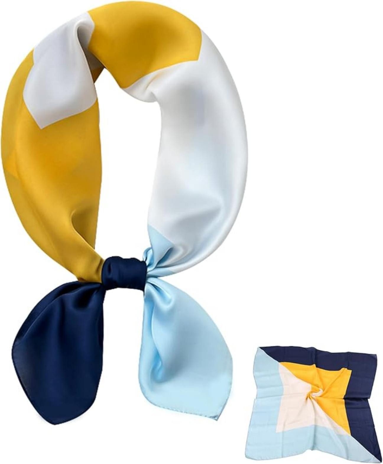 Zaewry Seidentuch Stirnband Quadratischer Haar-Bandanas-Schal für Damen