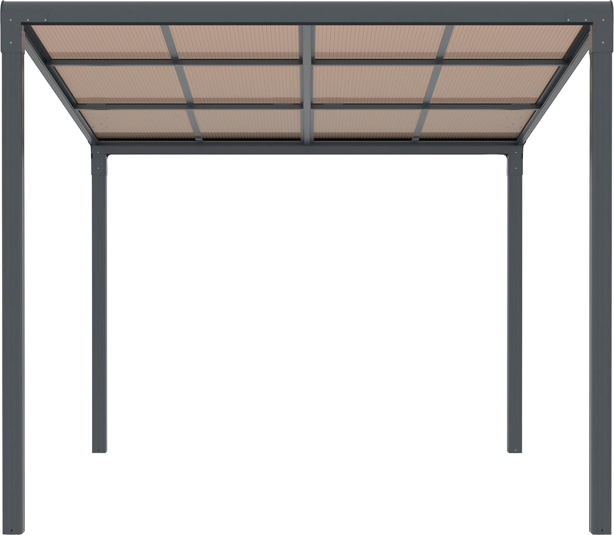 KONIFERA Anbaupavillon Anguilla, Schiebedach, in 292 cm und 392 cm Breite, Höhe: 208 bis 262 cm, Alu