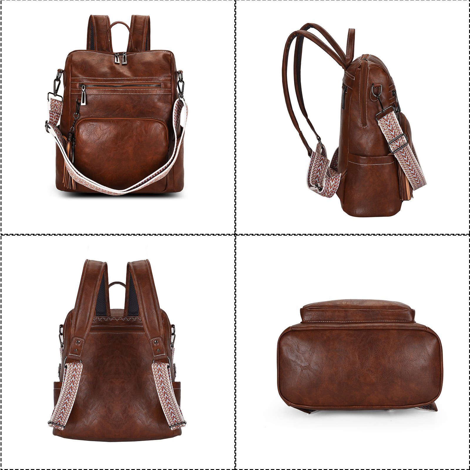 OKWISH Rucksack Damen Rucksack Reiserucksack Kunstleder günstig online kaufen