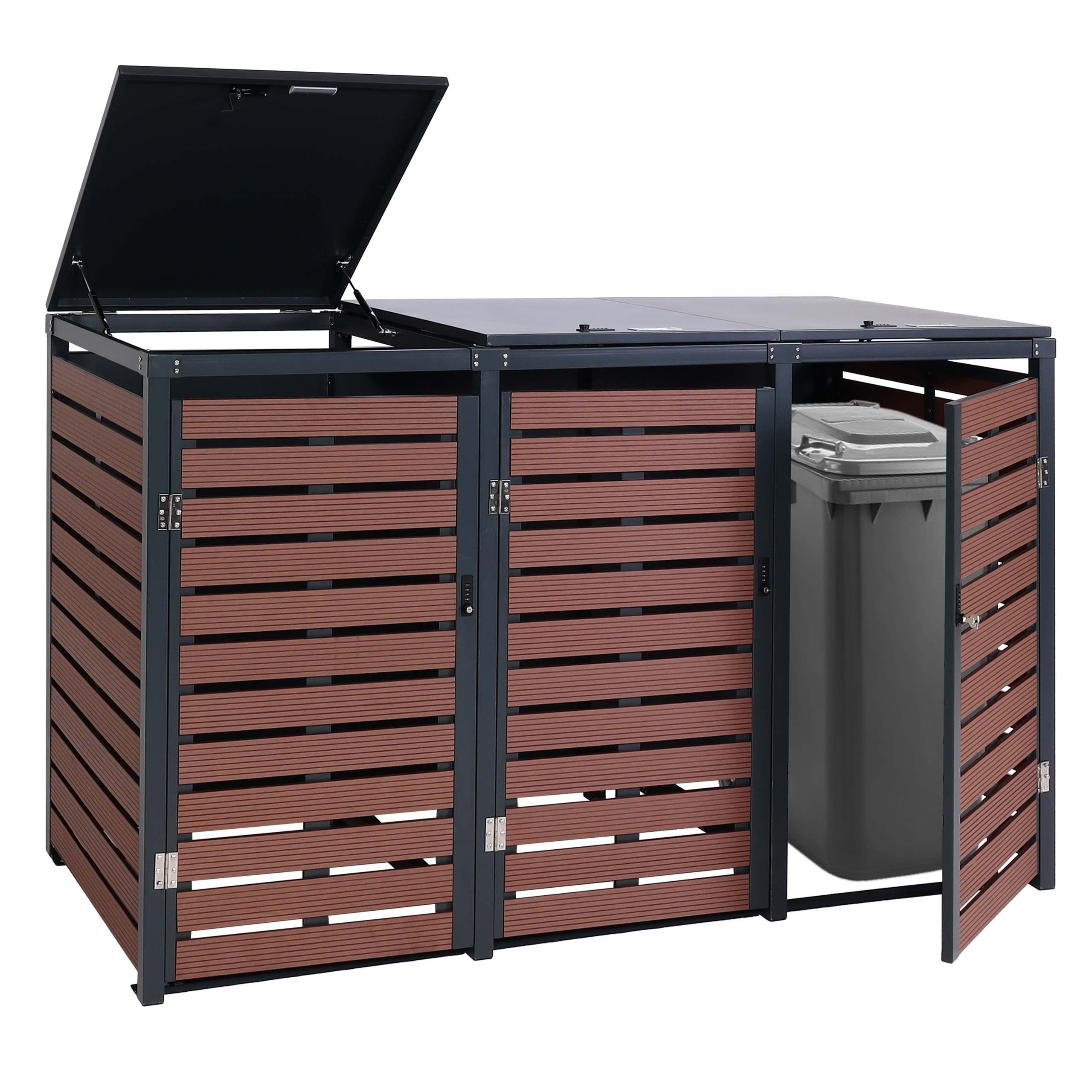 MCW Mülltonnenbox MCW-K14-3XL, Deckel von oben zu öffnen für leichtes Befüllen