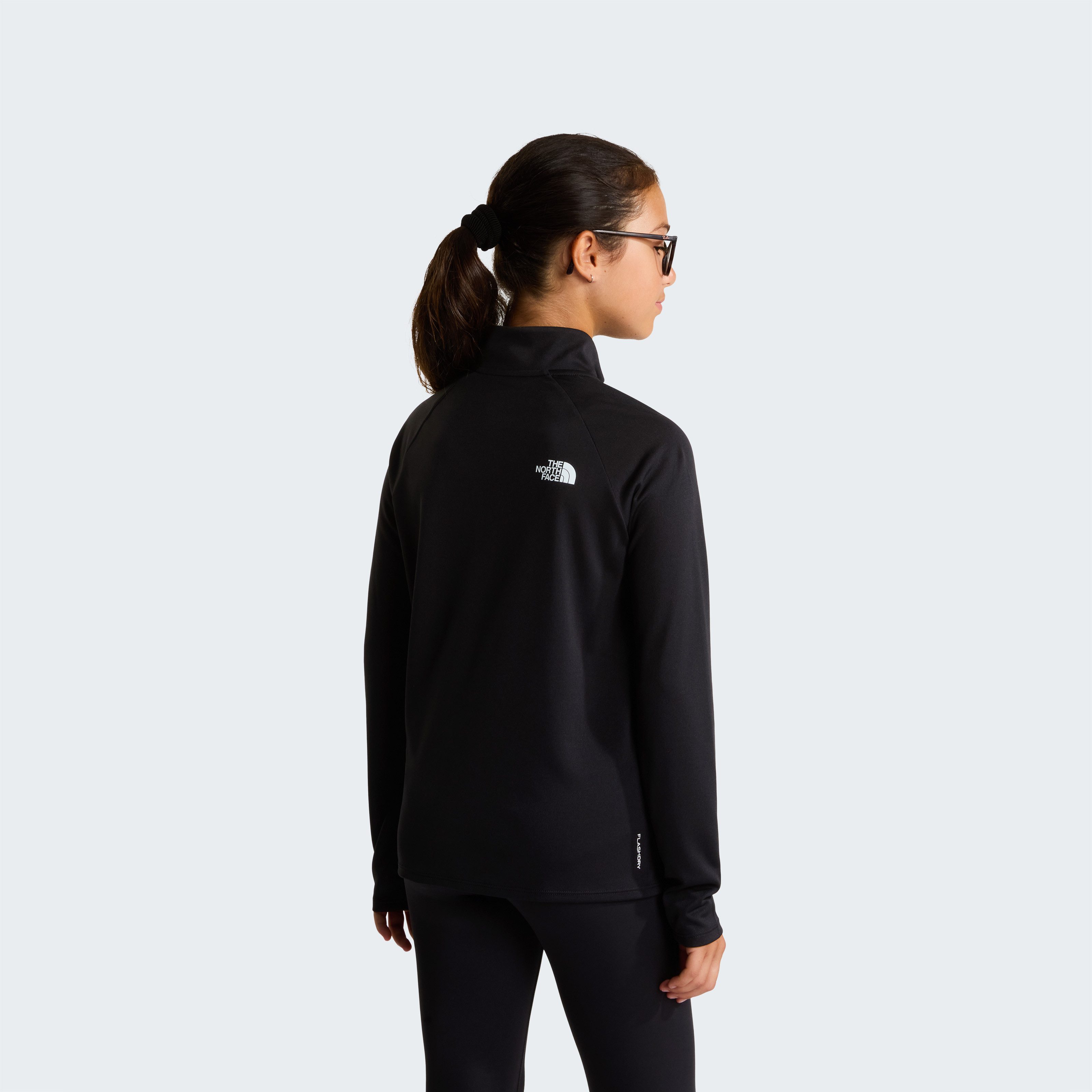 The North Face Funktionsshirt für Kinder, mit Reißverschluss, Langarm, unifarben, aus Polyester – Bild 3 von 5