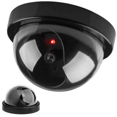 MAVURA Dummy Kamera Attrappe Dome Überwachungskamera Überwachungskamera Attrappe (Fake Dome 360° Camera mit Licht schwarz Innen & Außen)