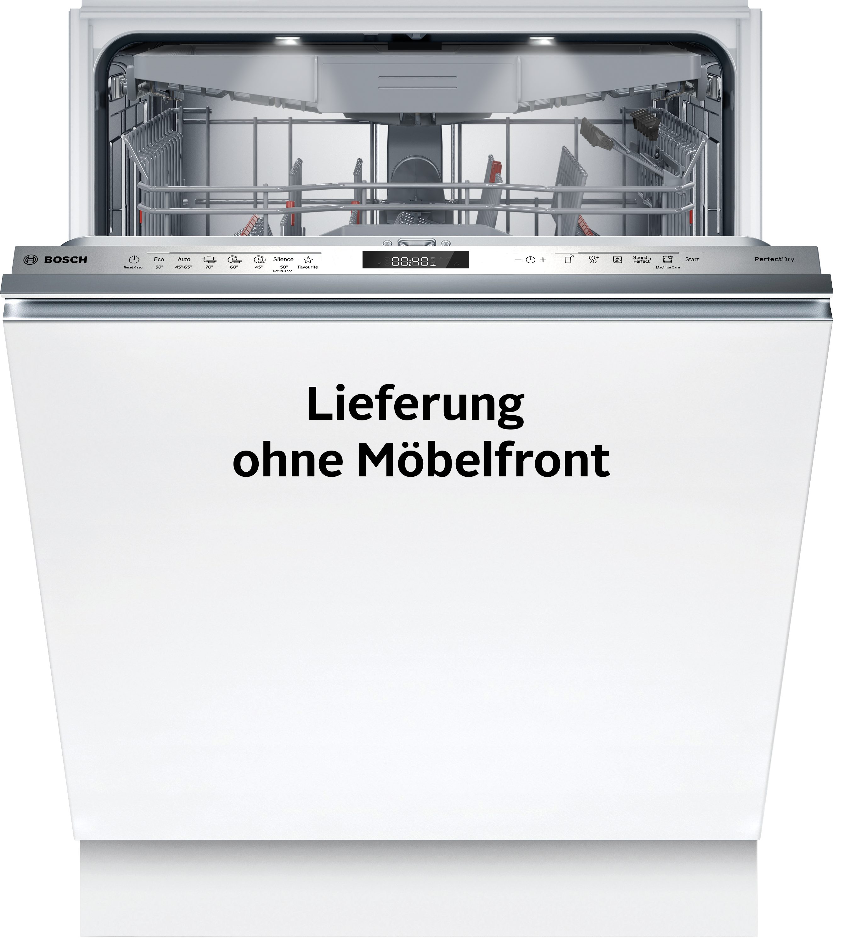 BOSCH vollintegrierbarer Geschirrspüler Serie 6 SMV6ZCX25E, 14 Maßgedecke, Time Light - Restzeit wird auf Küchenboden projiziert