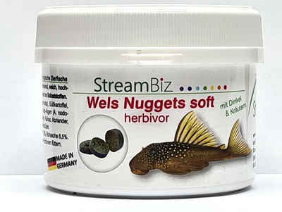 Aquaristik-Langer Aquariendeko StreamBiz Wels nuggets soft herbivor 90 g Welsfutter