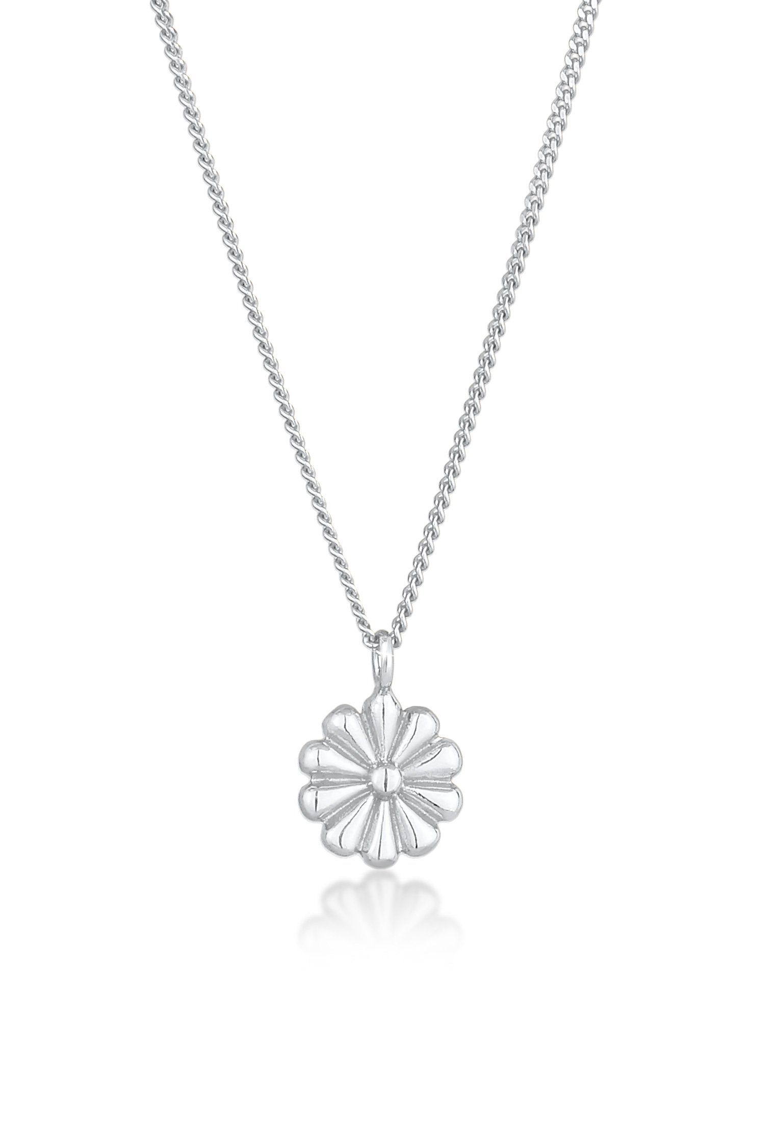Kette mit Anhänger Blume Flower Floral 925 Silber
