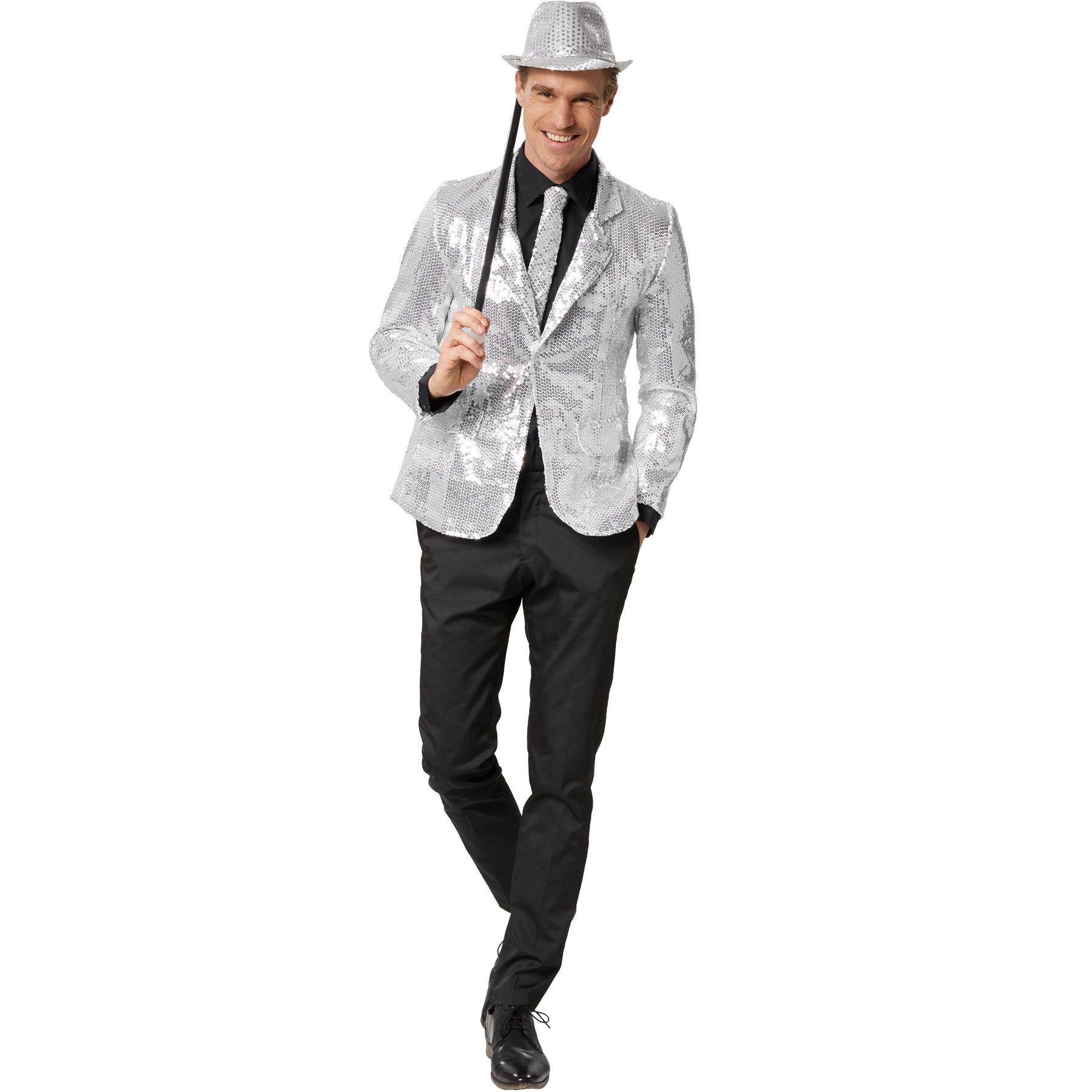 dressforfun Kostüm Faschingskleidung/Maskeradenverkleidung, Hutgröße 58/Höhe 11,5 cm, in silber, Einfarbiger Hut in Einheitsgröße, Formstabil und zu tragen