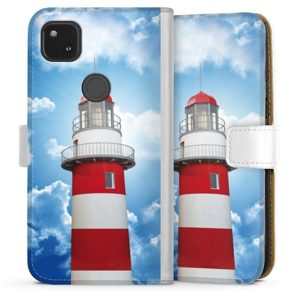 DeinDesign Handyhülle Leuchtturm Wolke Himmel Leuchtturm, Google Pixel 4a Hülle Handy Flip Case Wallet Cover Handytasche Leder