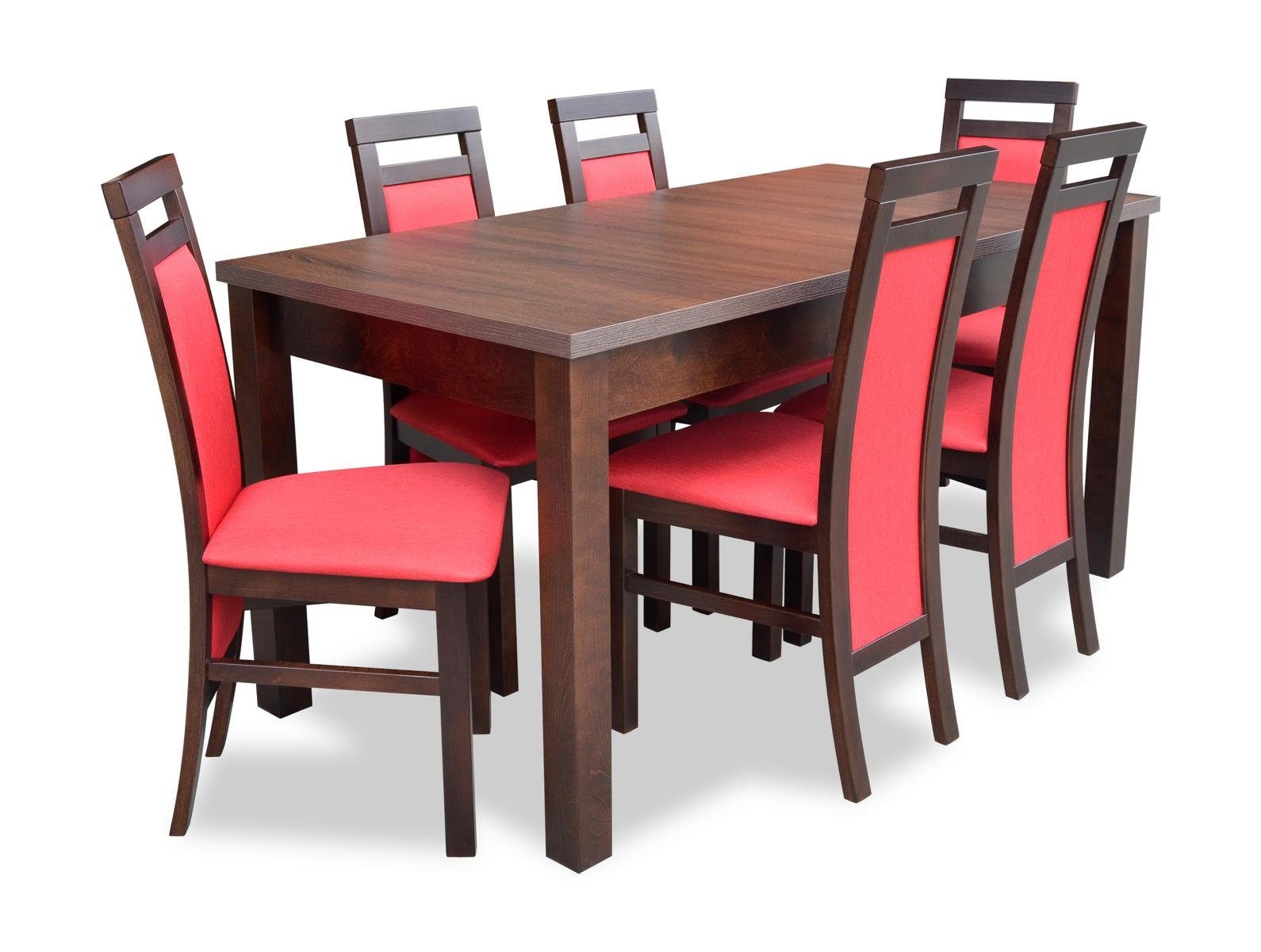 JVmoebel Essgruppe, Komplett Set Esstisch 6x Stühle Esszimmer Set Ess Gruppe Holz Tisch Tische 7tlg