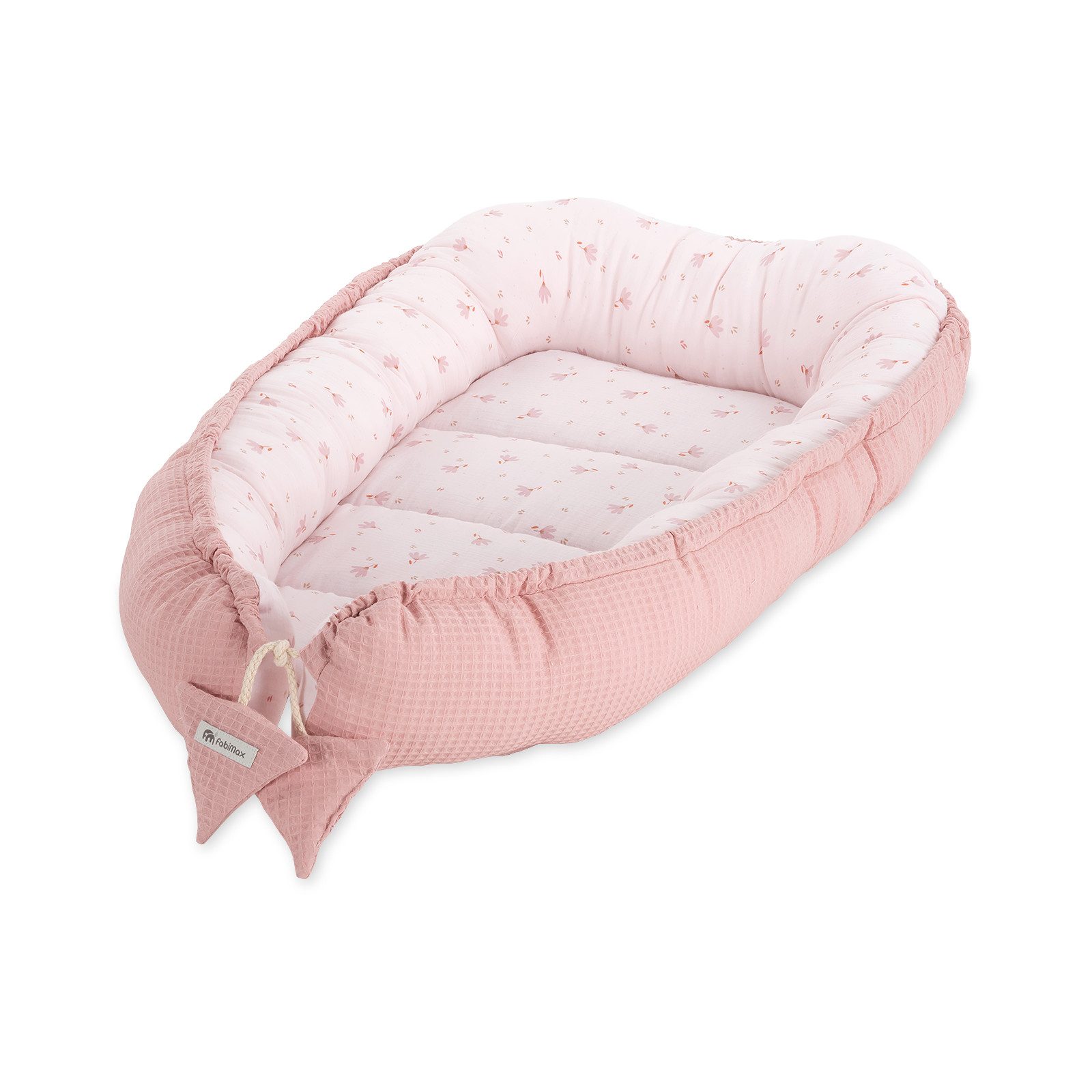 FabiMax Bettnestchen Zweiseitiges Babynest Baby-Kokon aus Baumwolle Waffel & Musselin, 2 in 1 Nest & Wickelauflage – ideal für Beistellbetten & Kinderbetten