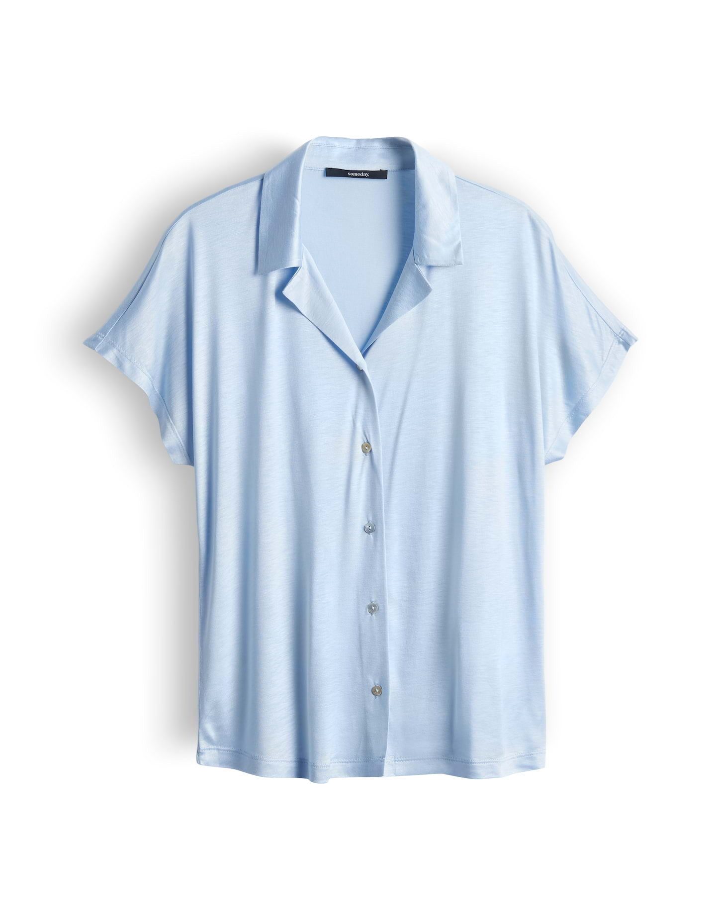 someday Poloshirt Kedina ease aus ECOVERO™-Jersey Perlmuttknöpfe am Polokra günstig online kaufen