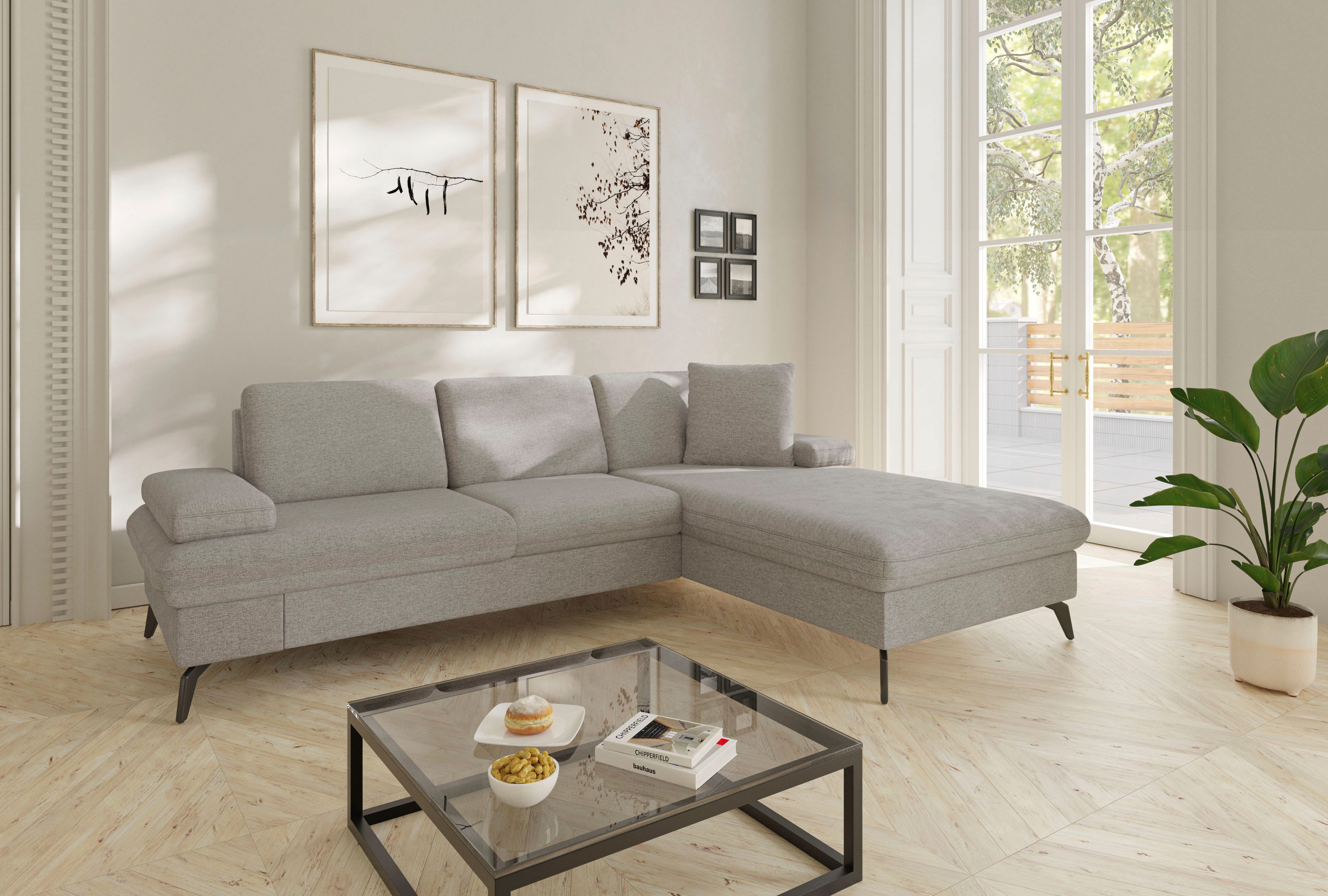 sit&more Ecksofa Morris Jubi L-Form, B: 247 cm, mit Armteilfunktion & 1 Zierkissen, optional Bettfunktion
