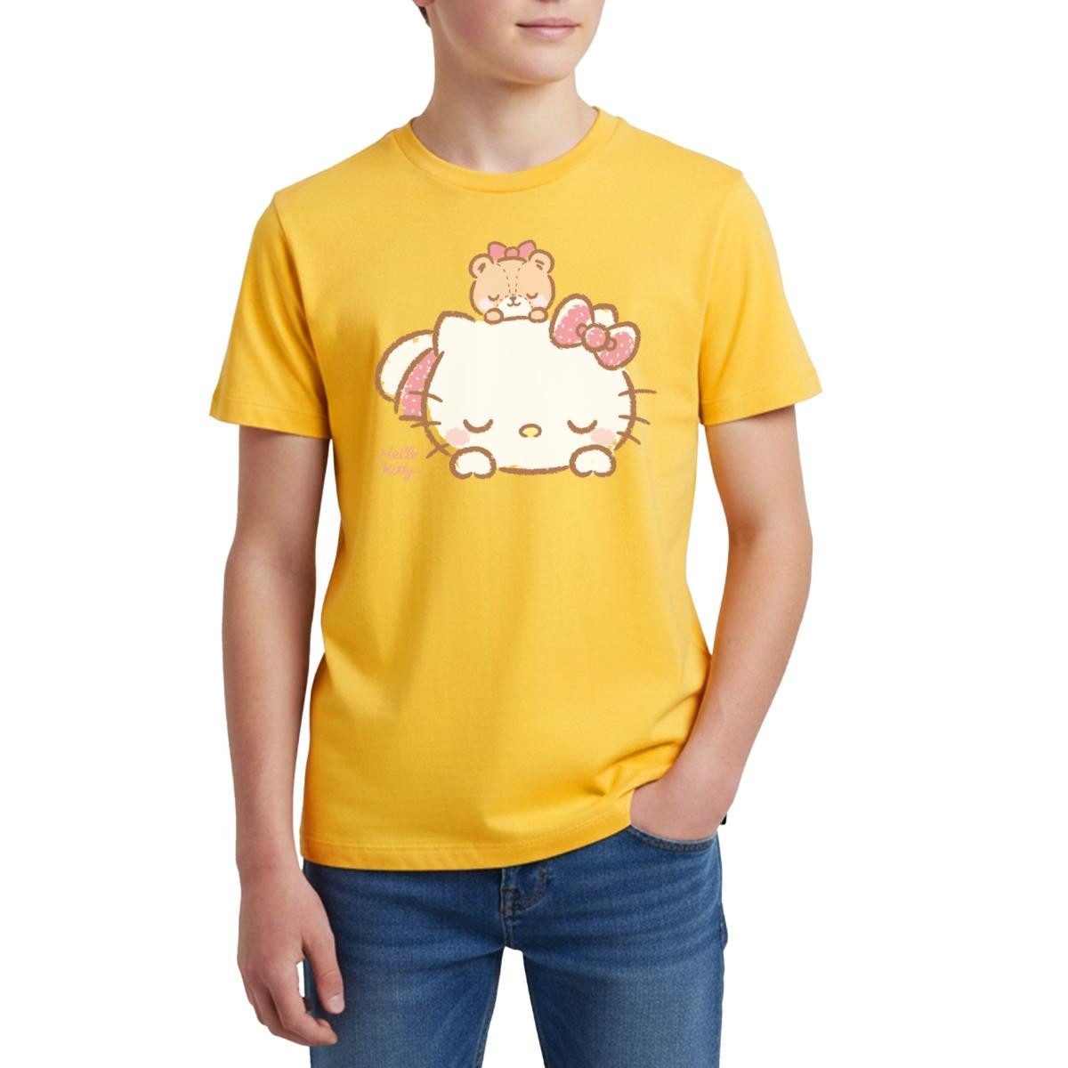 T-Shirt Hello Kitty Mit Teddy Auf Dem Rücken Teenager Premium T-Shirt